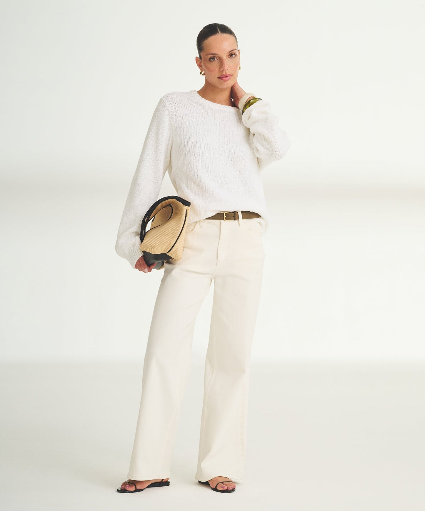 Chunky Cotton Crewneck Sweater