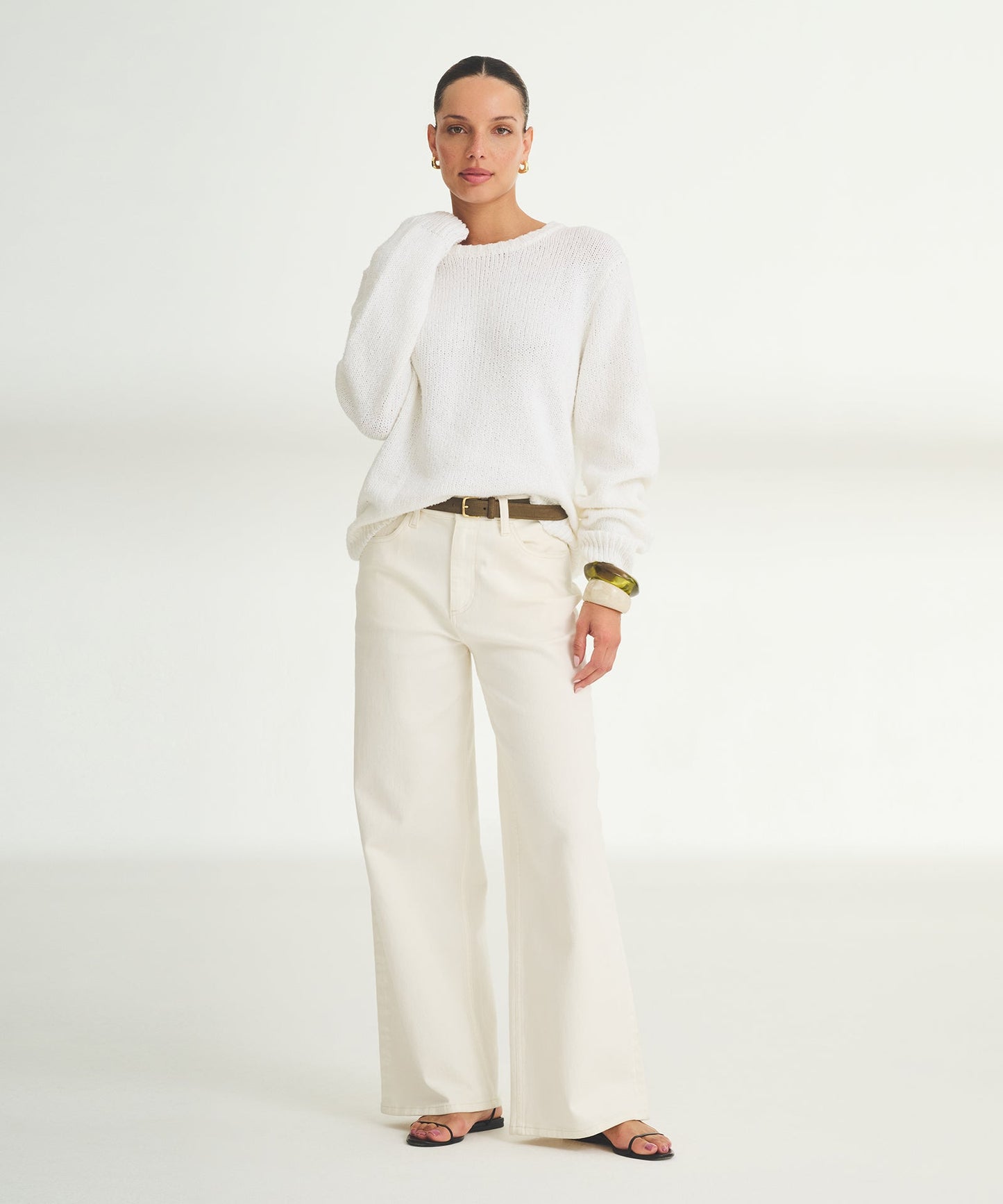 Chunky Cotton Crewneck Sweater