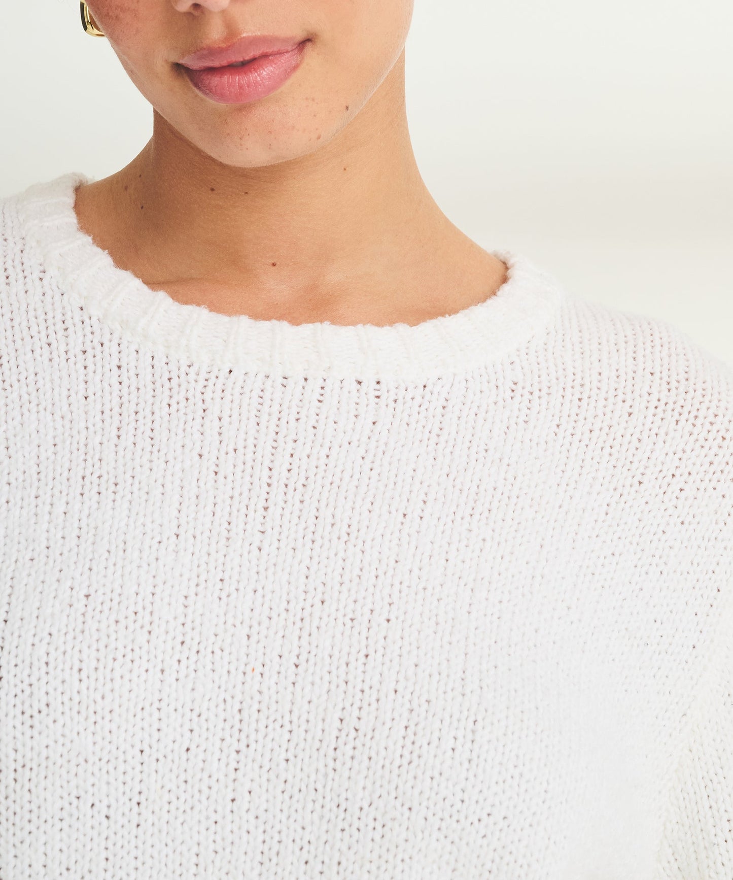 Chunky Cotton Crewneck Sweater