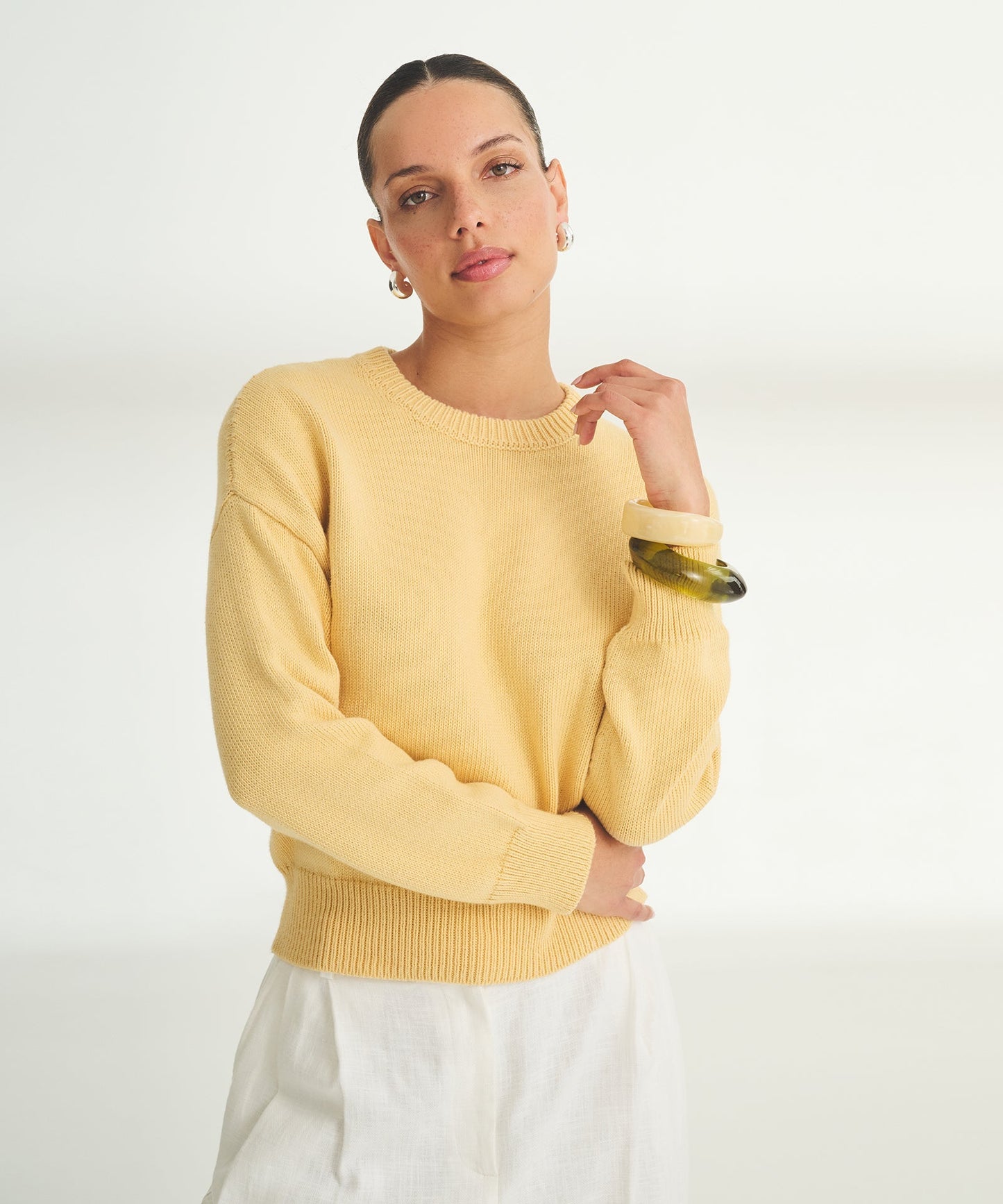 Cotton Relaxed Crewneck Sweater