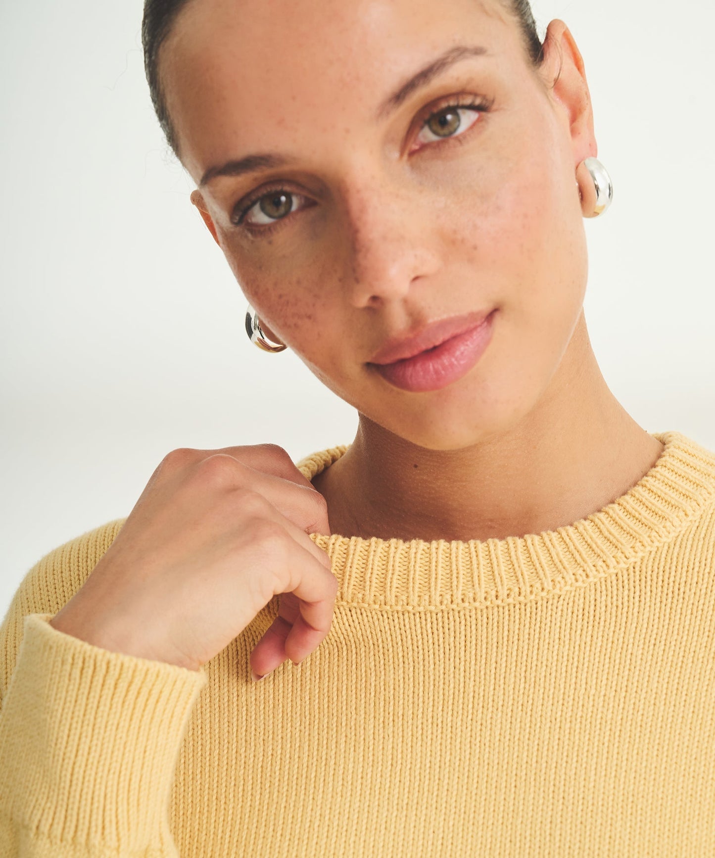 Cotton Relaxed Crewneck Sweater