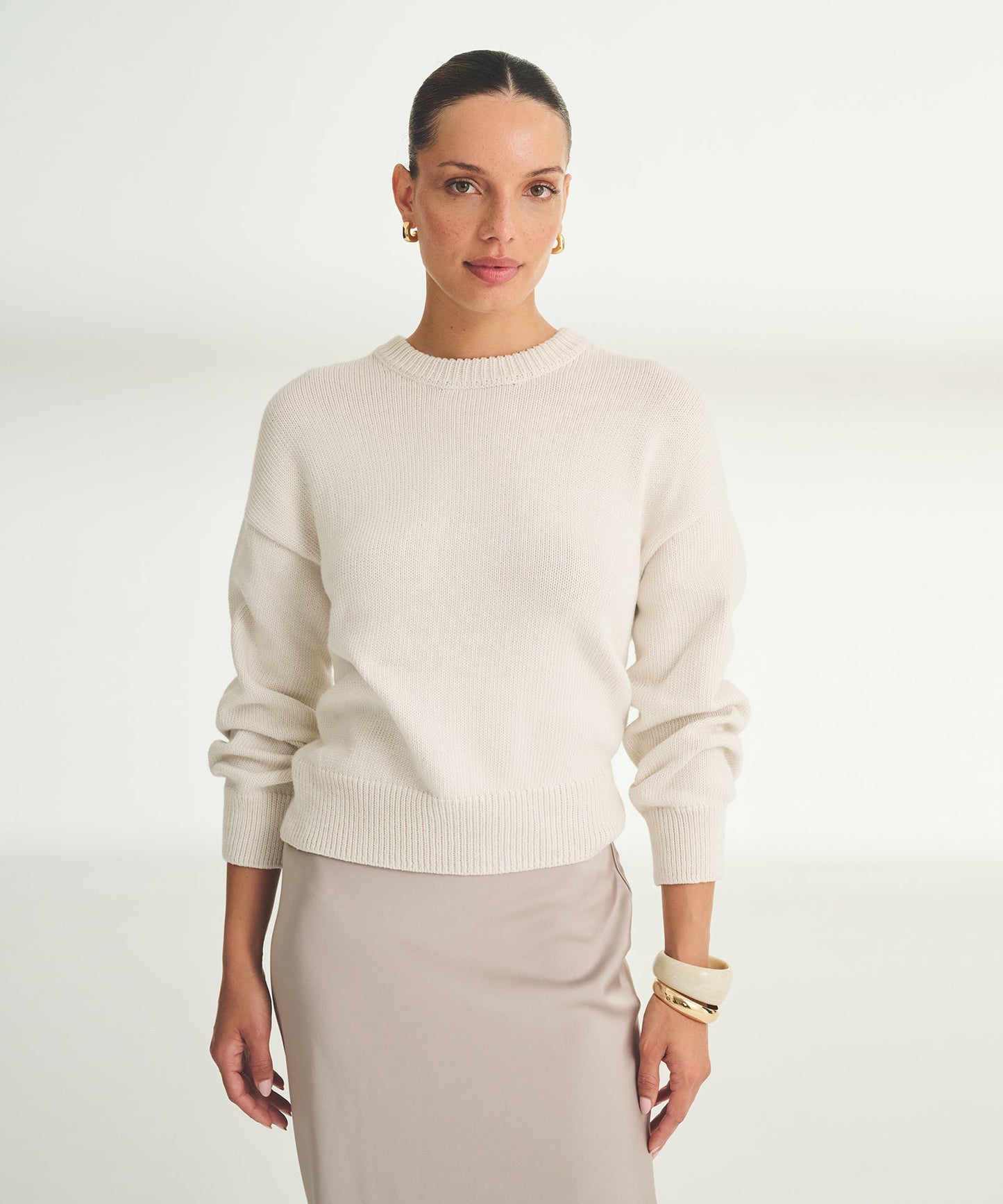 Cotton Relaxed Crewneck Sweater