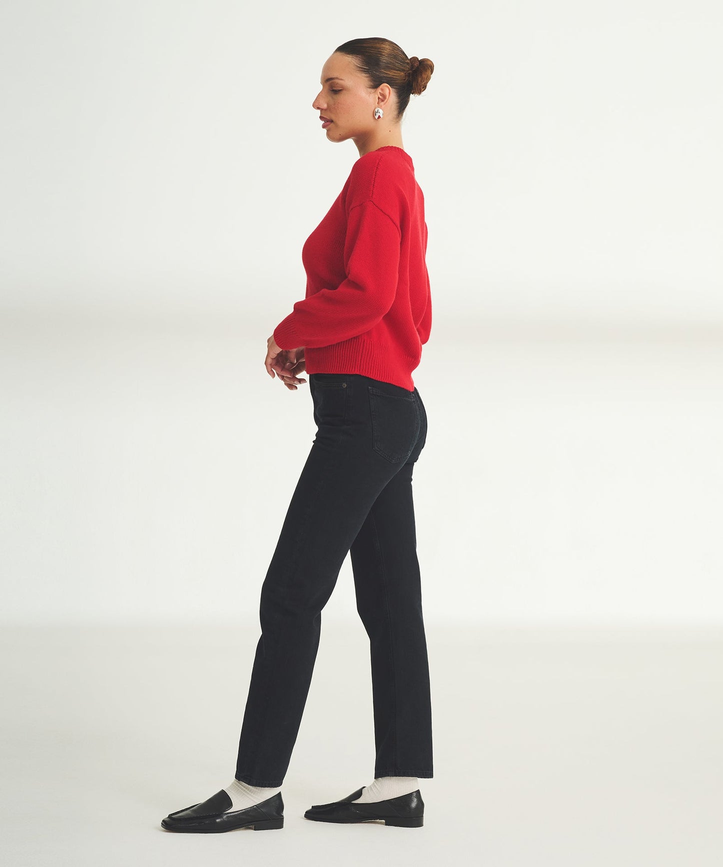 Cotton Relaxed Crewneck Sweater