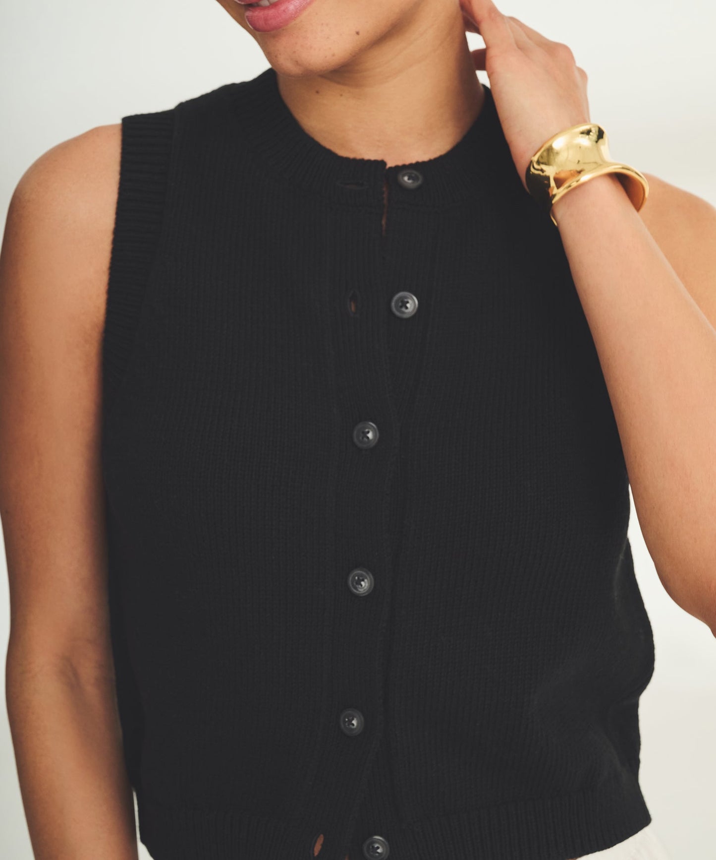 Cotton Sleeveless Cardigan