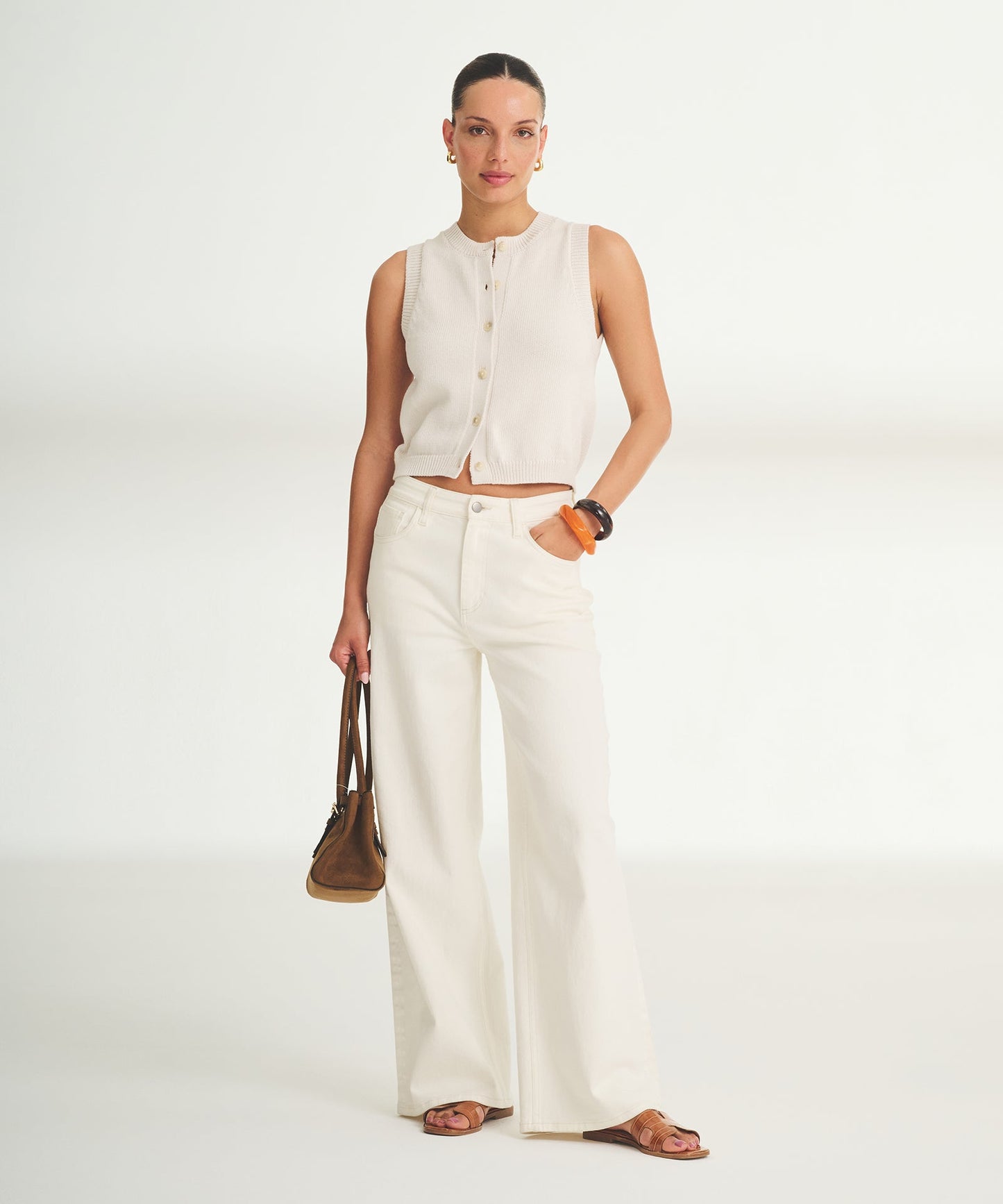 Cotton Sleeveless Cardigan