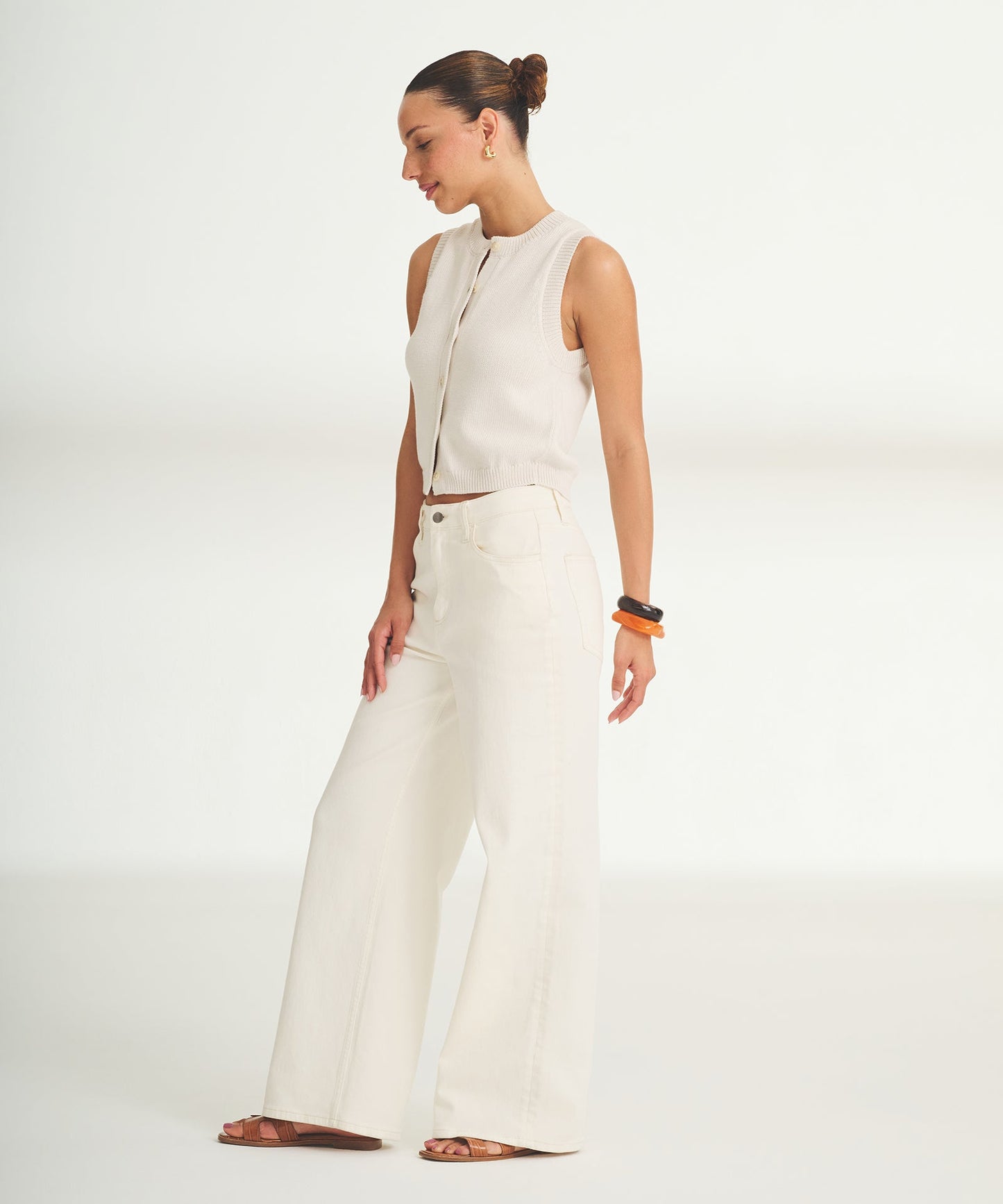 Cotton Sleeveless Cardigan