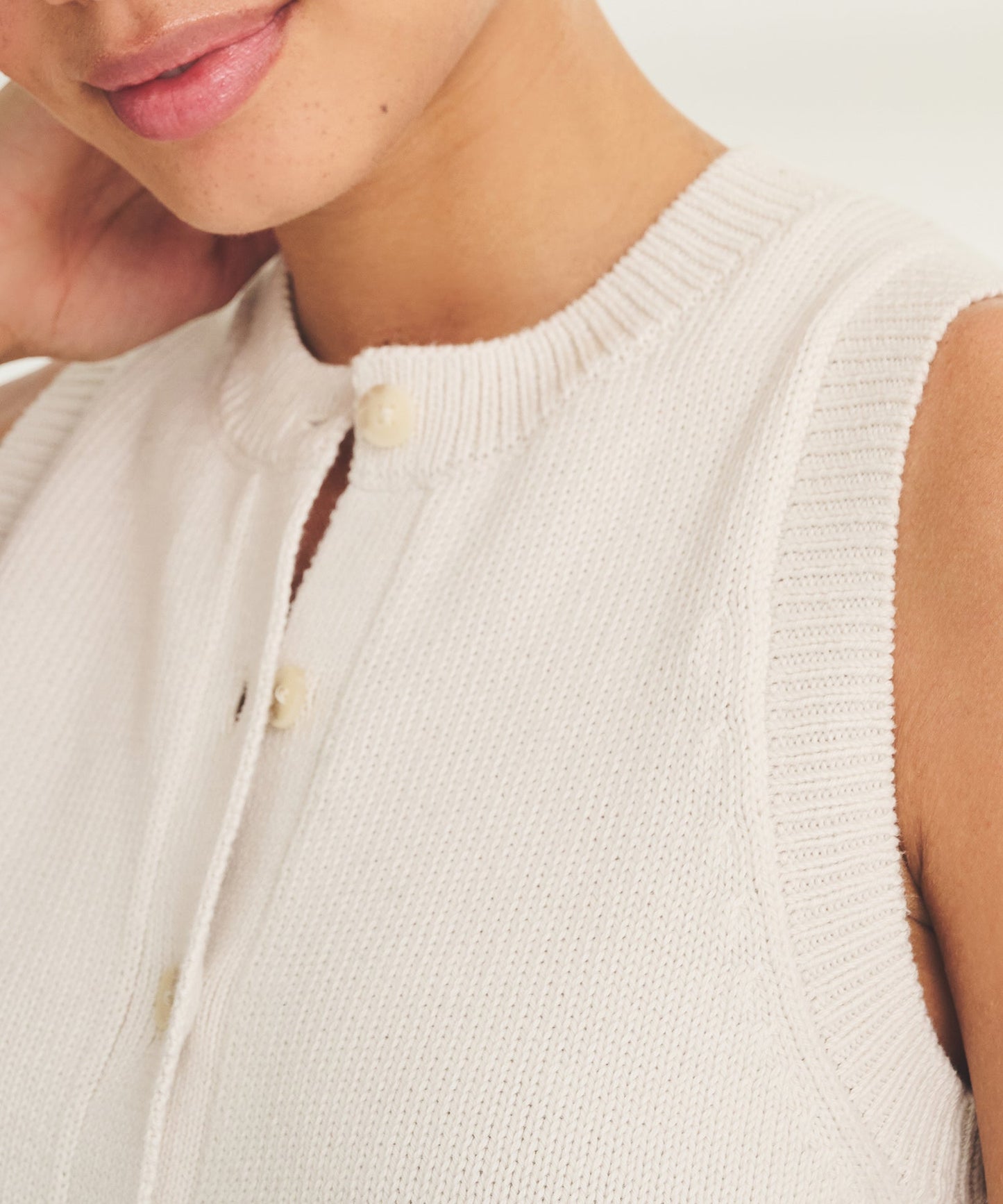 Cotton Sleeveless Cardigan