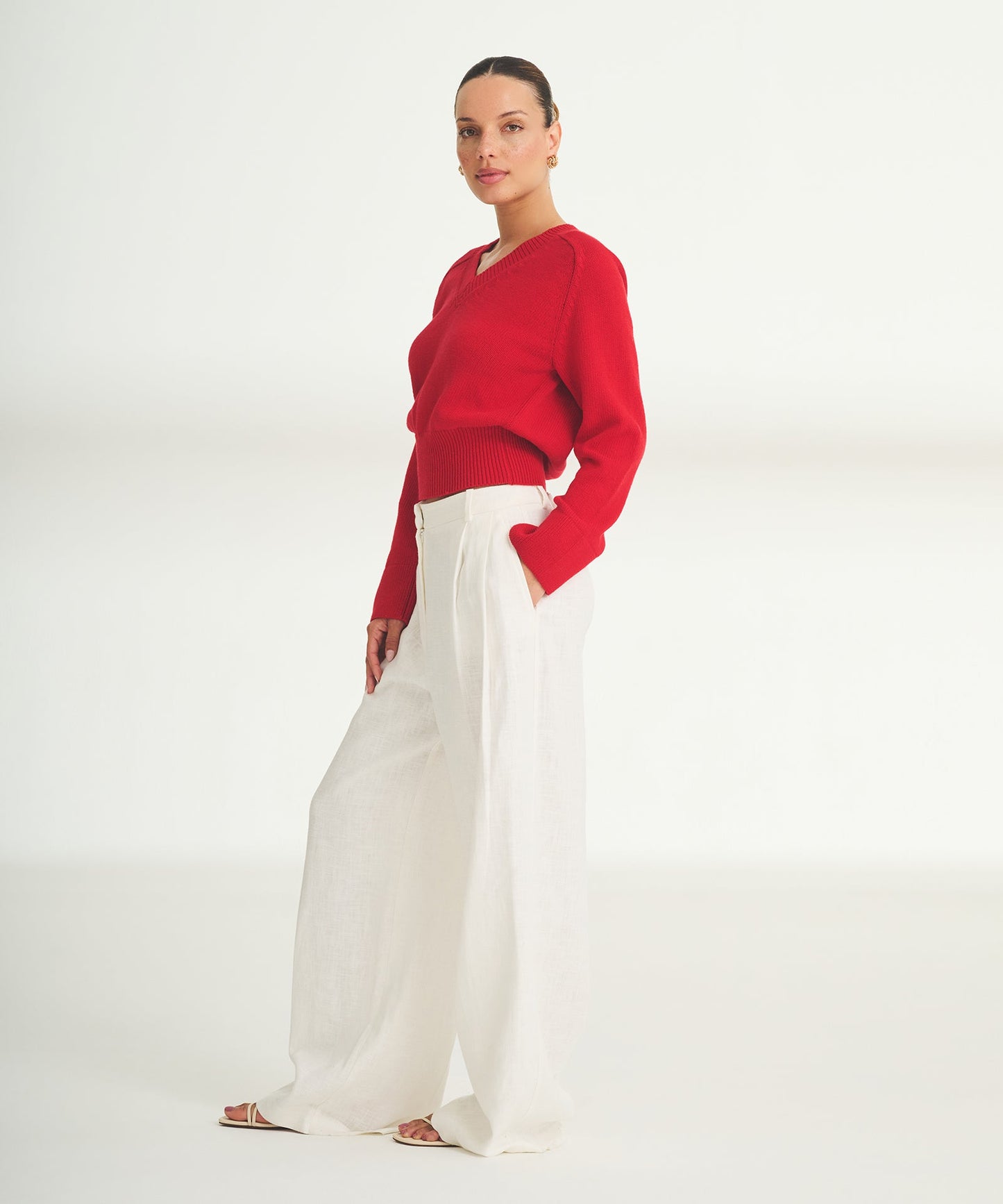 Cotton V-Neck Sweater