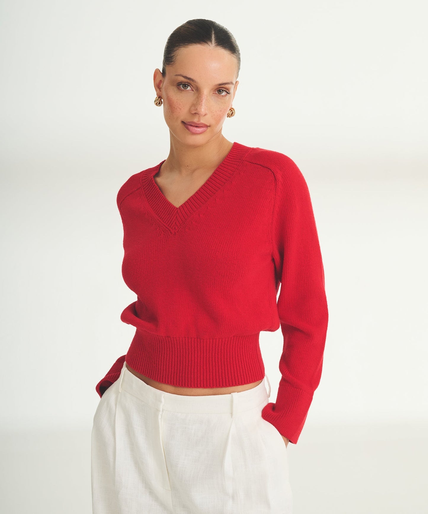 Cotton V-Neck Sweater