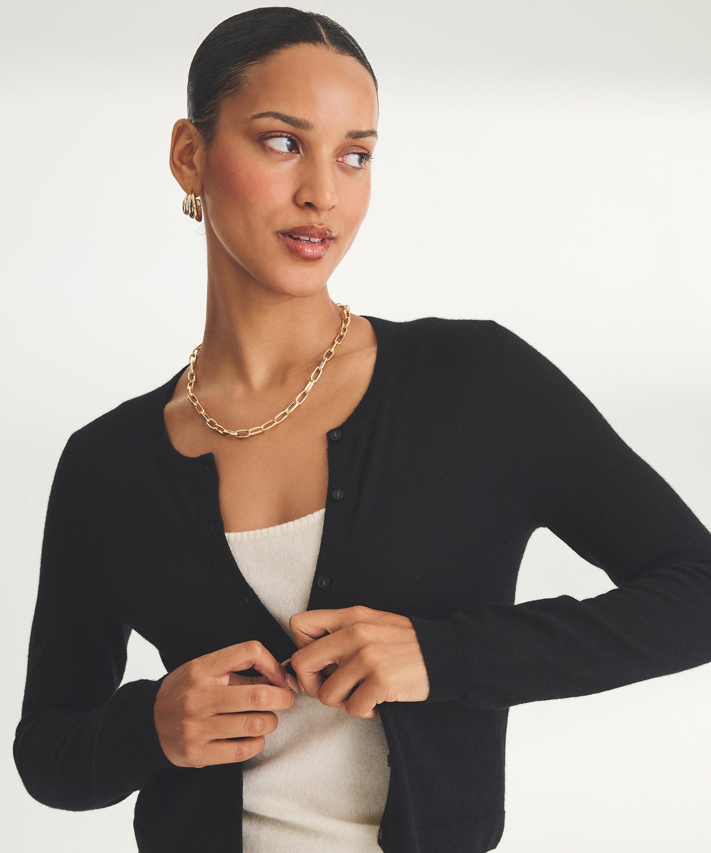 Super Fine Cashmere Cropped Cardigan