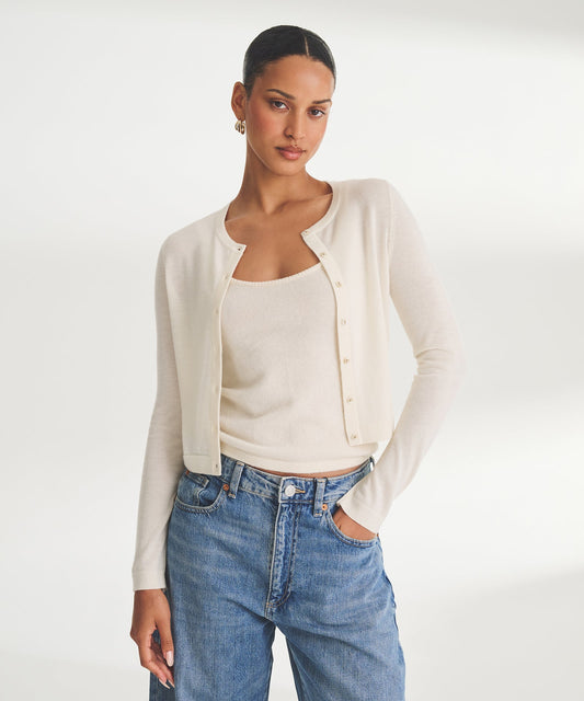 Super Fine Cashmere Cropped Cardigan