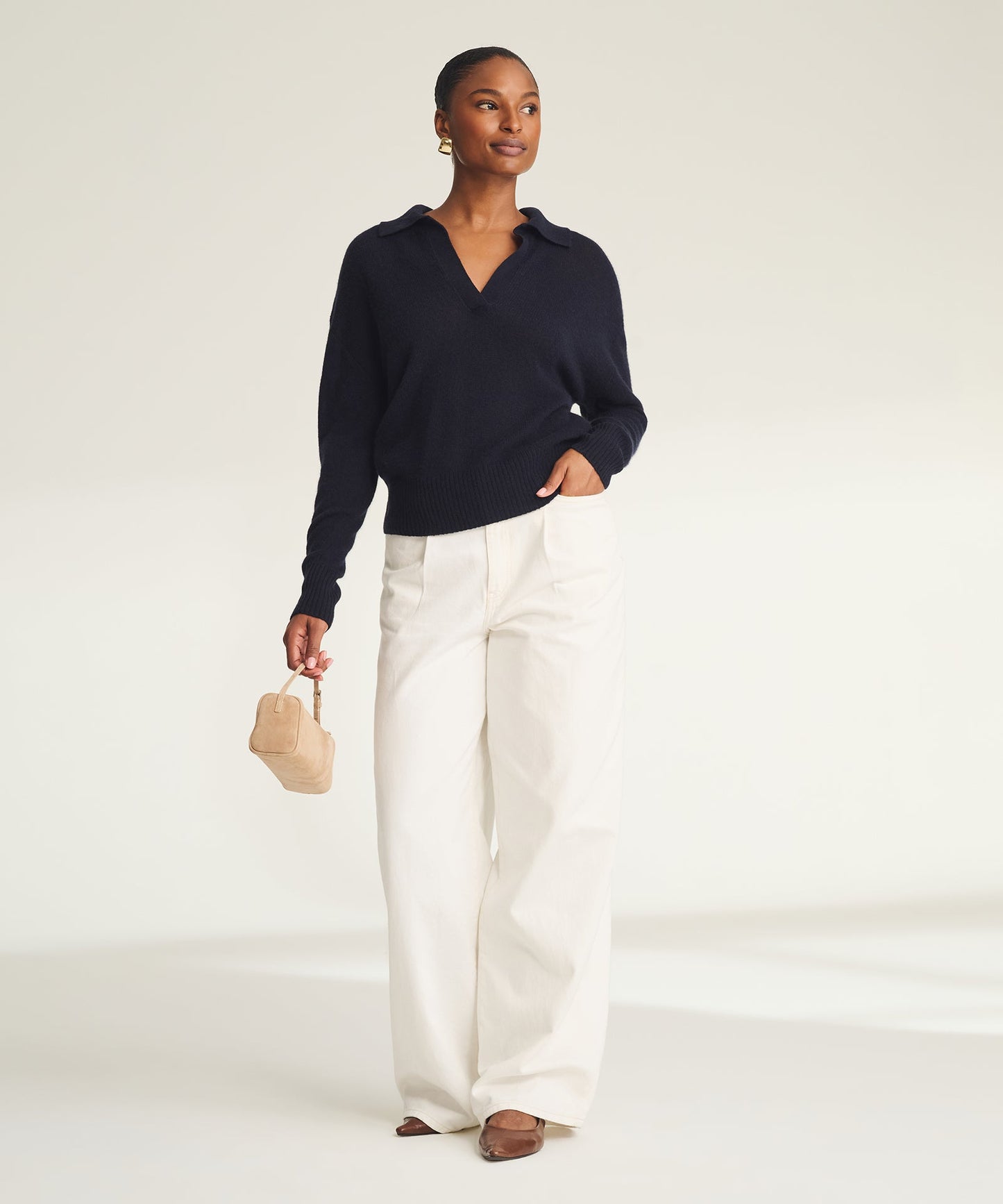 Featherweight Cashmere Polo Sweater