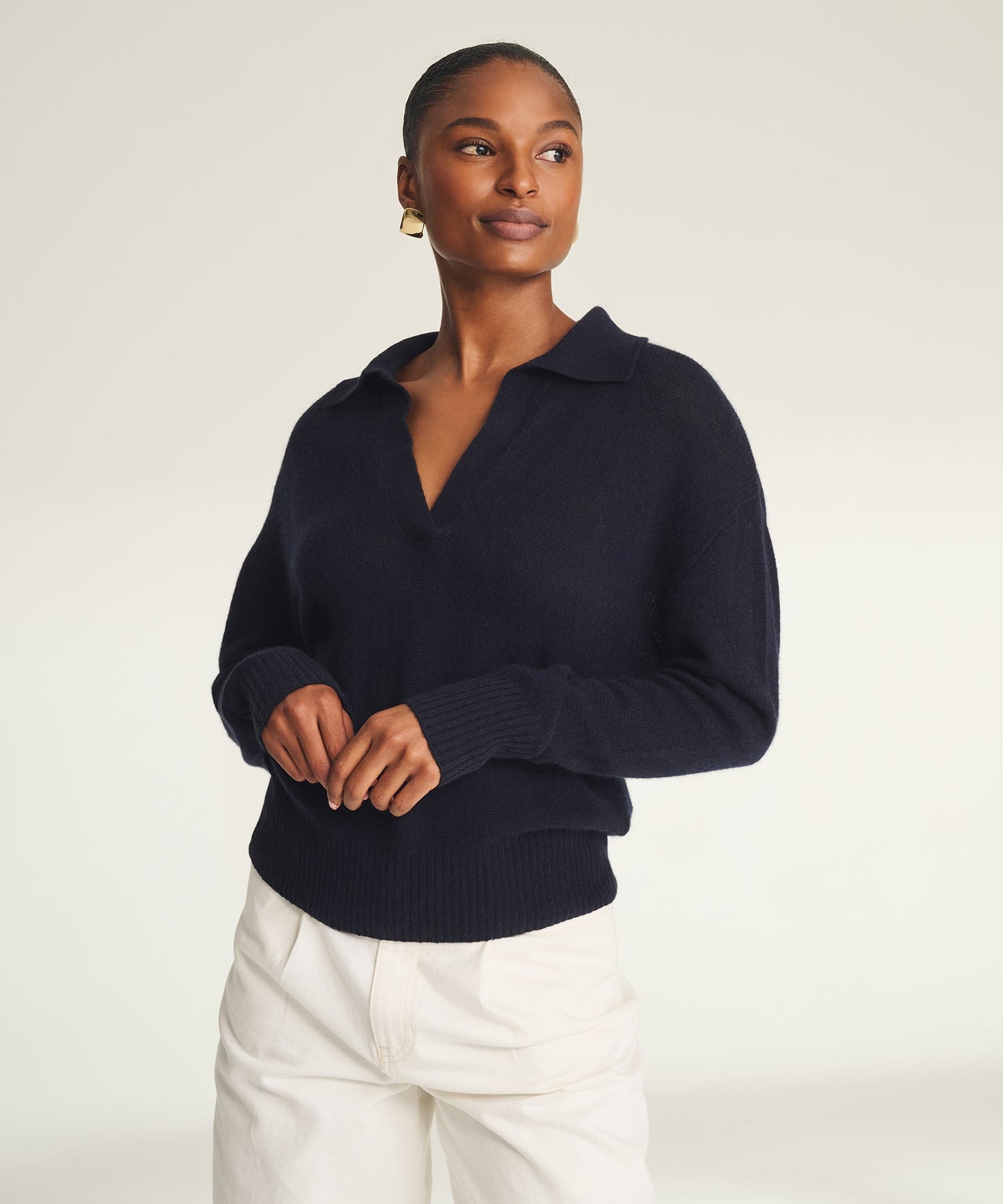 Featherweight Cashmere Polo Sweater