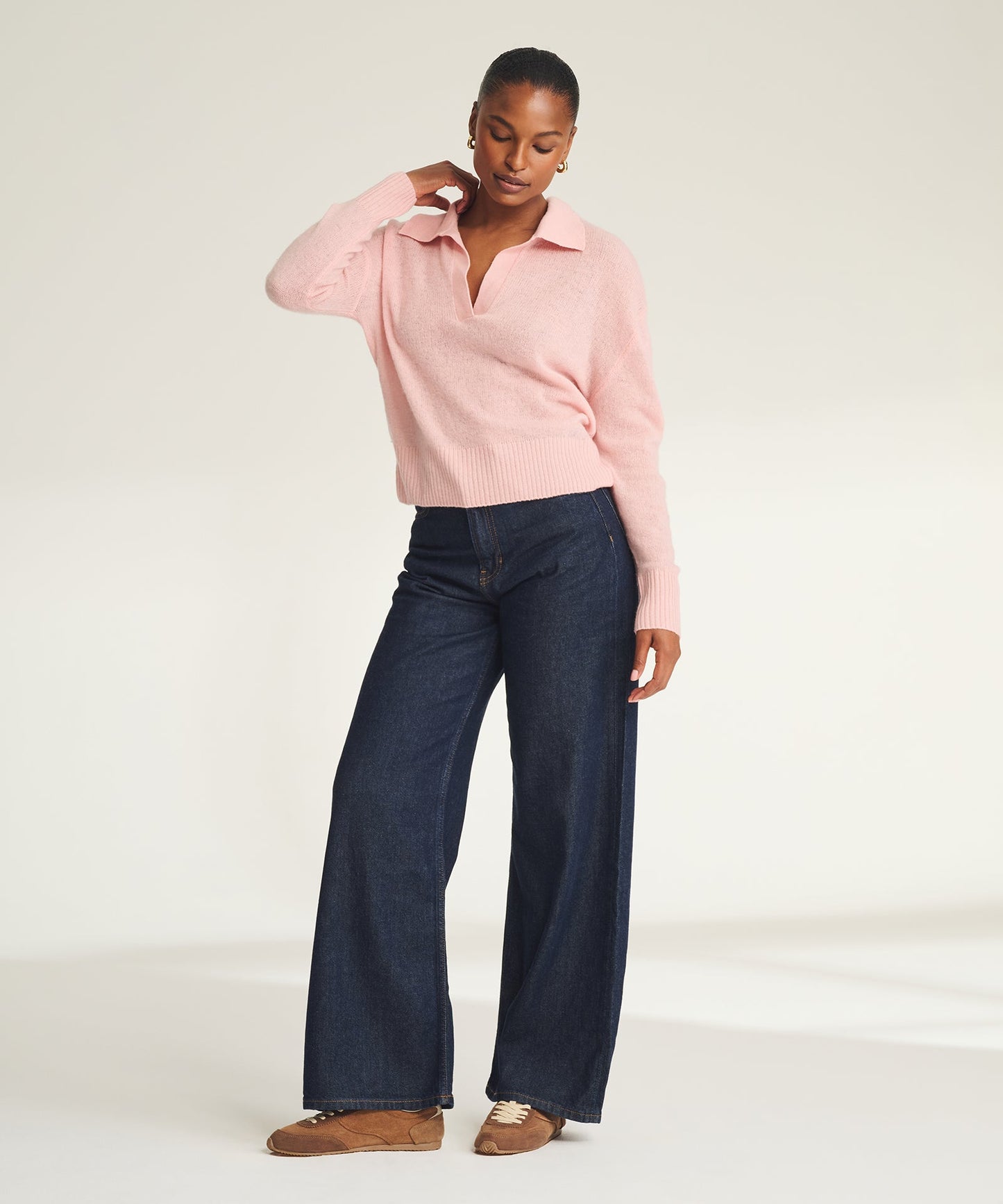 Featherweight Cashmere Polo Sweater