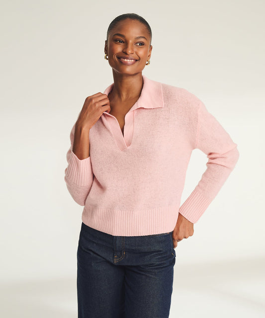Featherweight Cashmere Polo Sweater