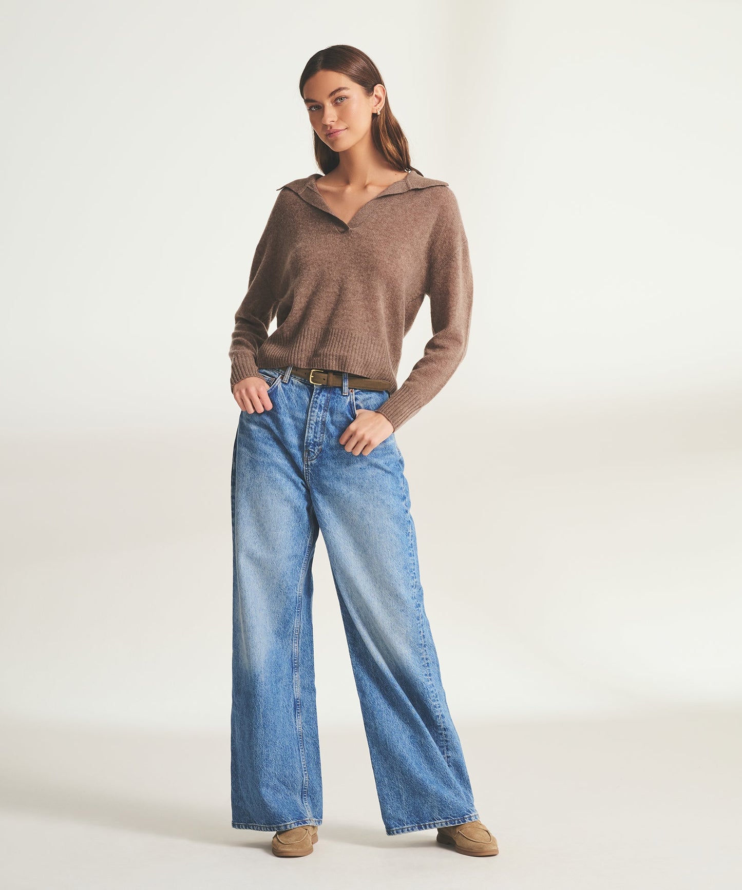 Featherweight Cashmere Polo Sweater