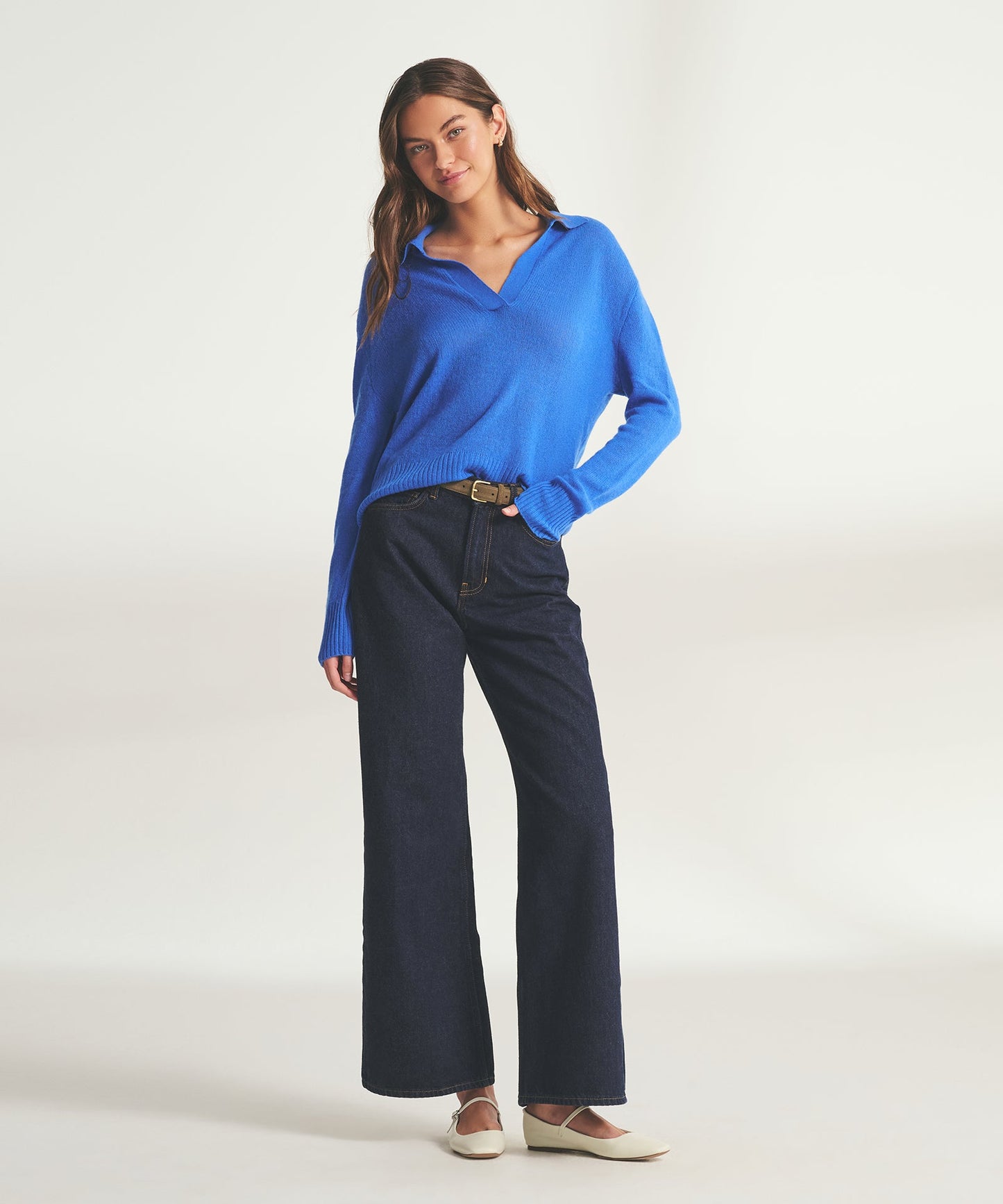 Featherweight Cashmere Polo Sweater