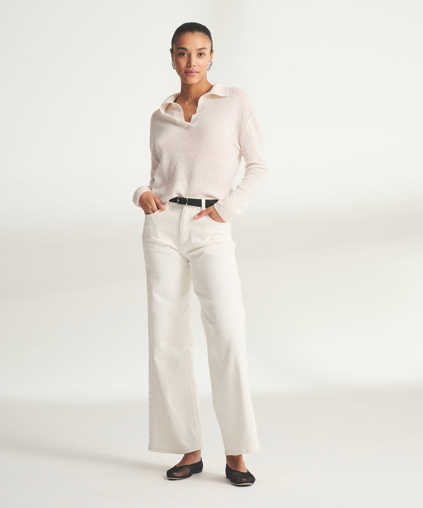 Featherweight Cashmere Polo Sweater