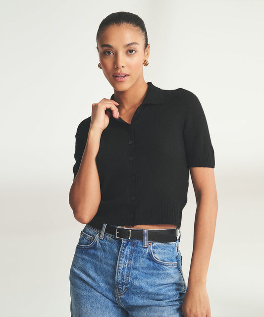 Featherweight Cashmere Short Sleeve Cardigan