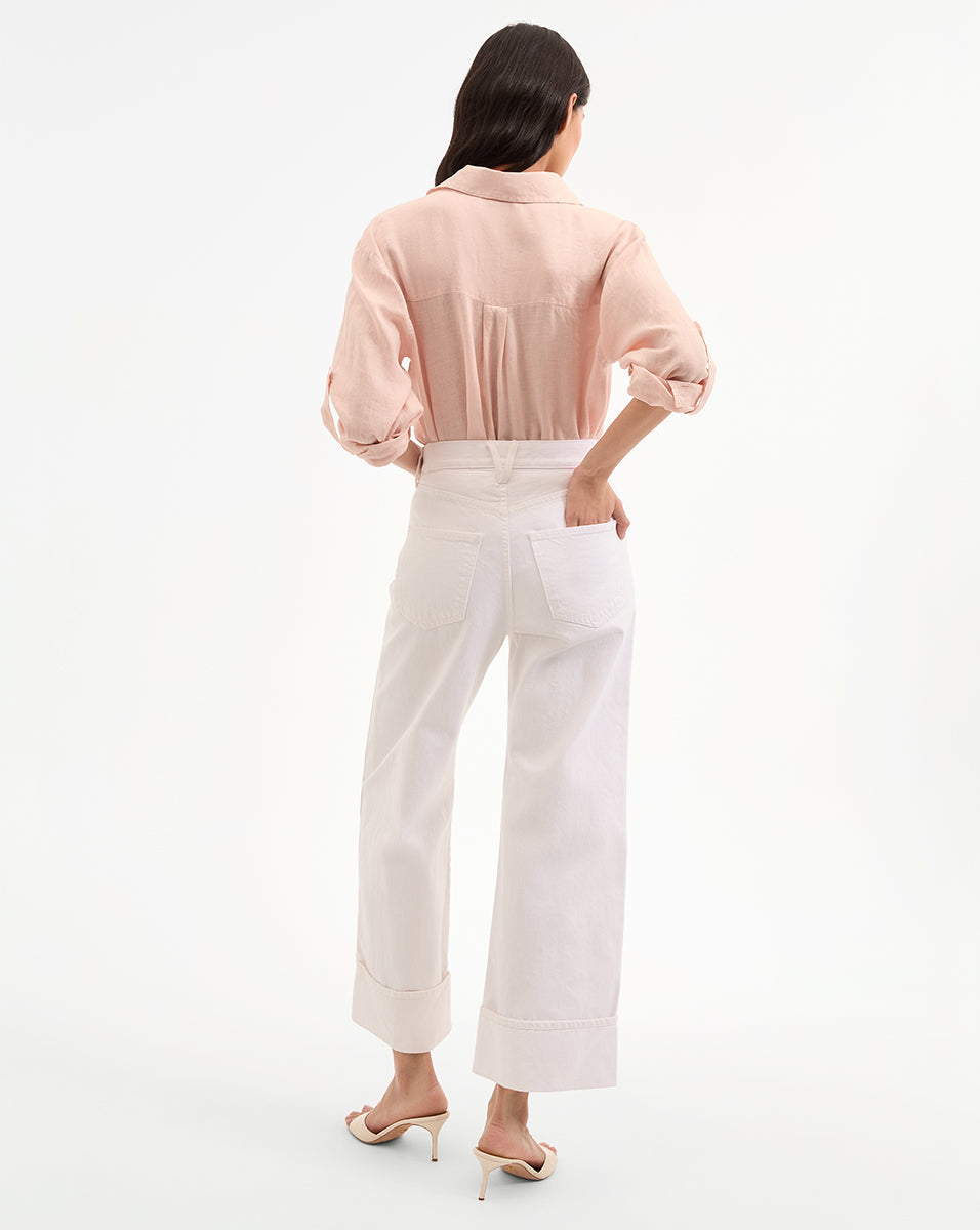 Taylor Cuffed Cropped Wide-Leg Jean