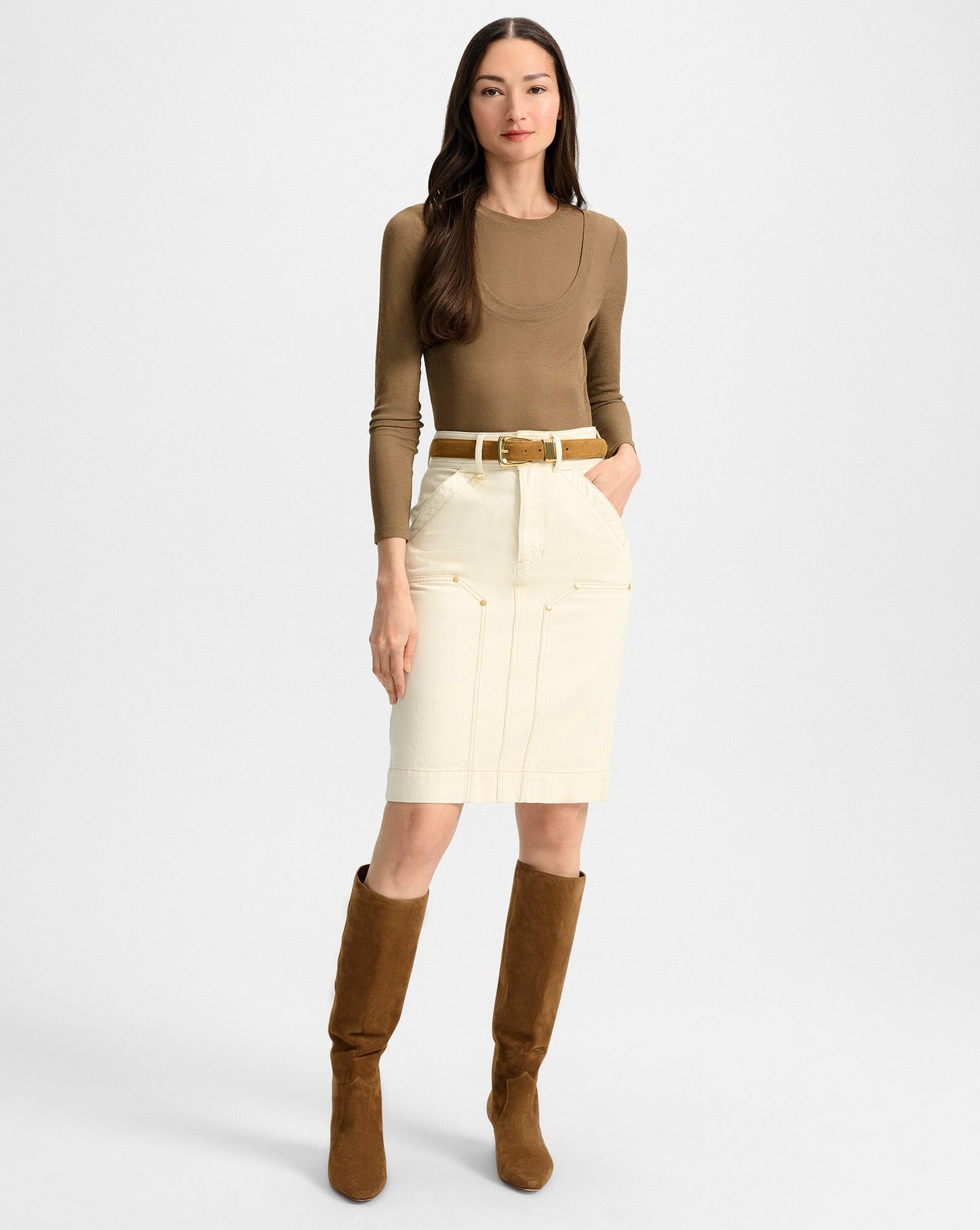 Rian Denim Midi Skirt