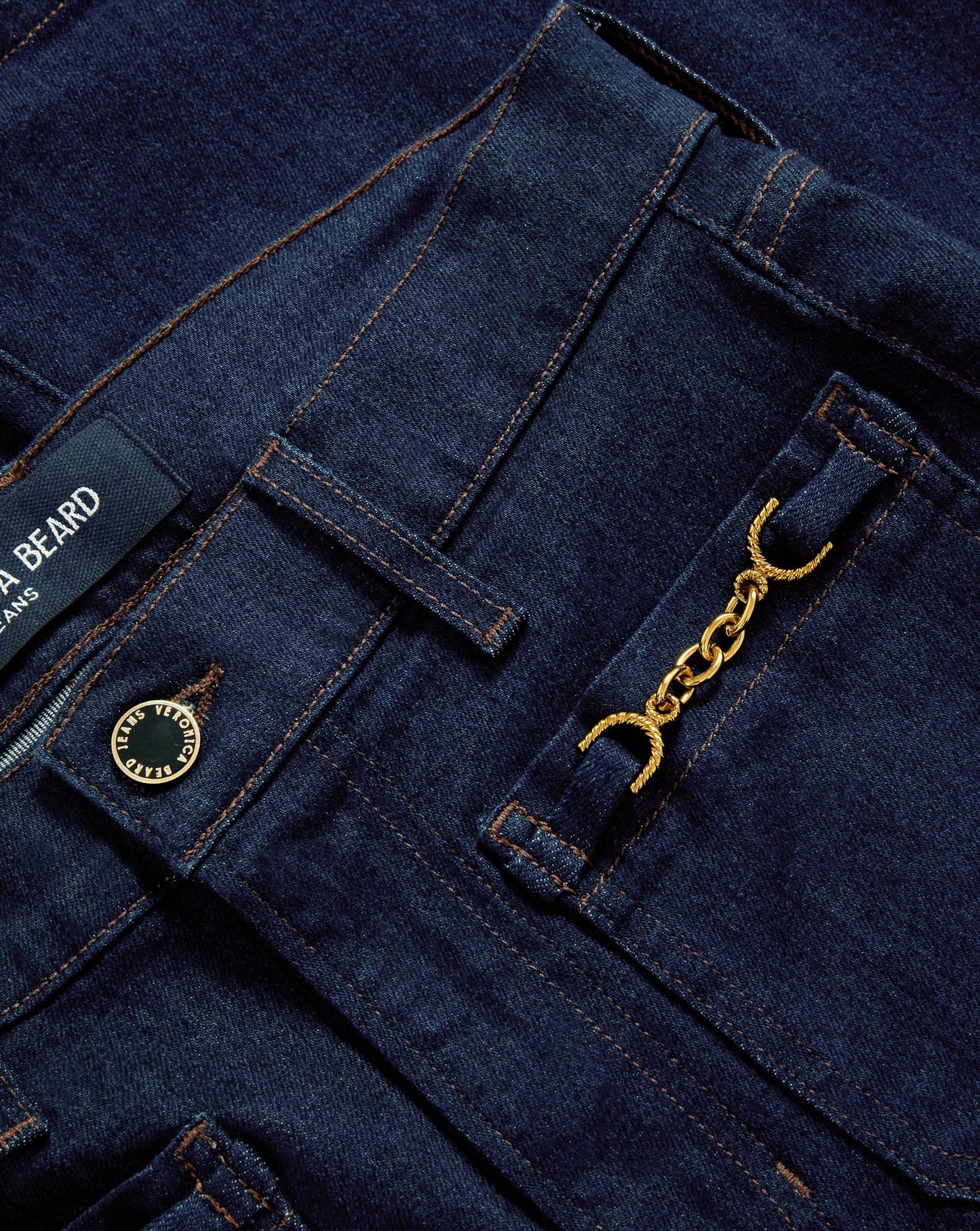 Beverly Chain-Pocket Skinny-Flare Jean