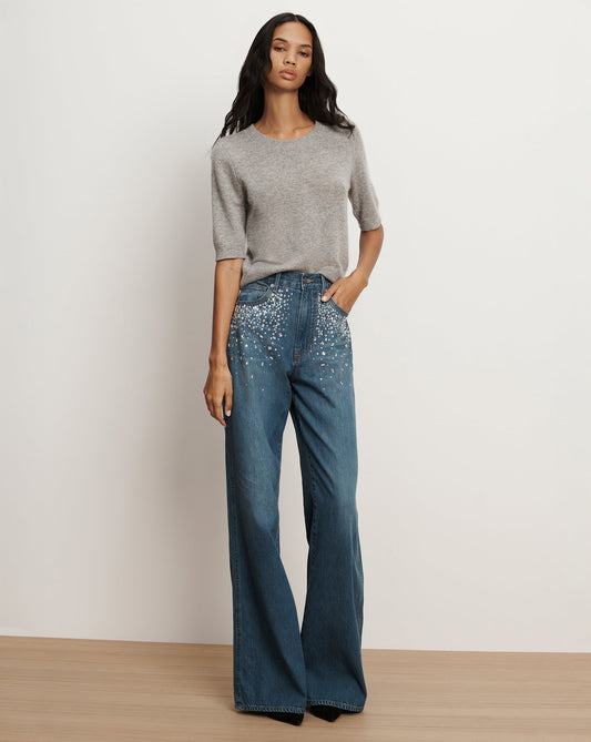 Kasey Crystal Wide-Leg Jean