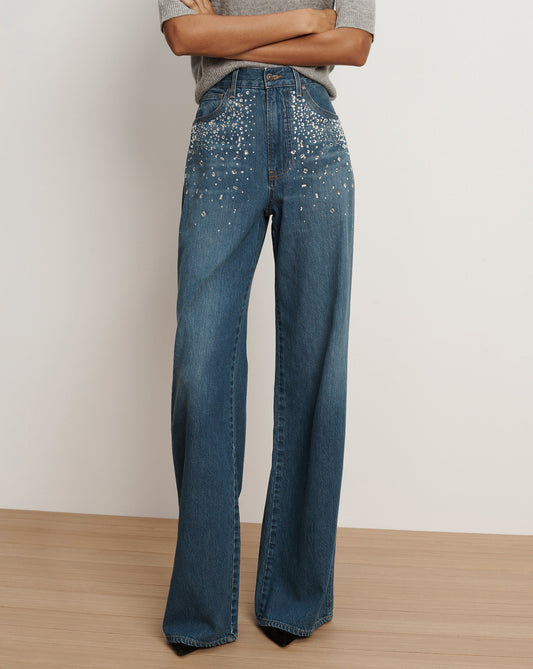 Kasey Crystal Wide-Leg Jean