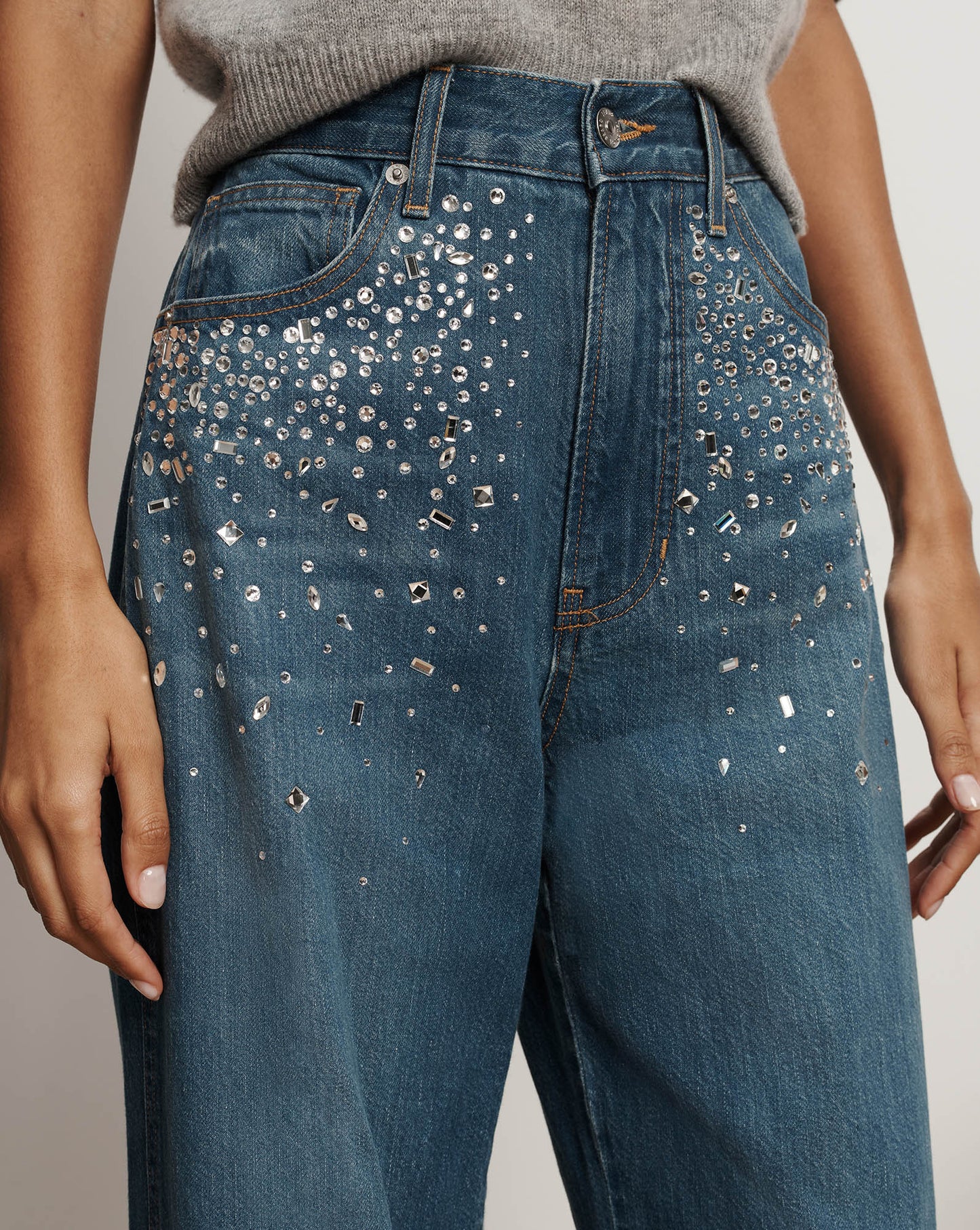 Kasey Crystal Wide-Leg Jean