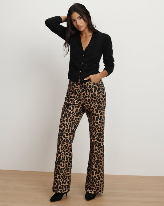 Taylor Leopard Wide-Leg Jean