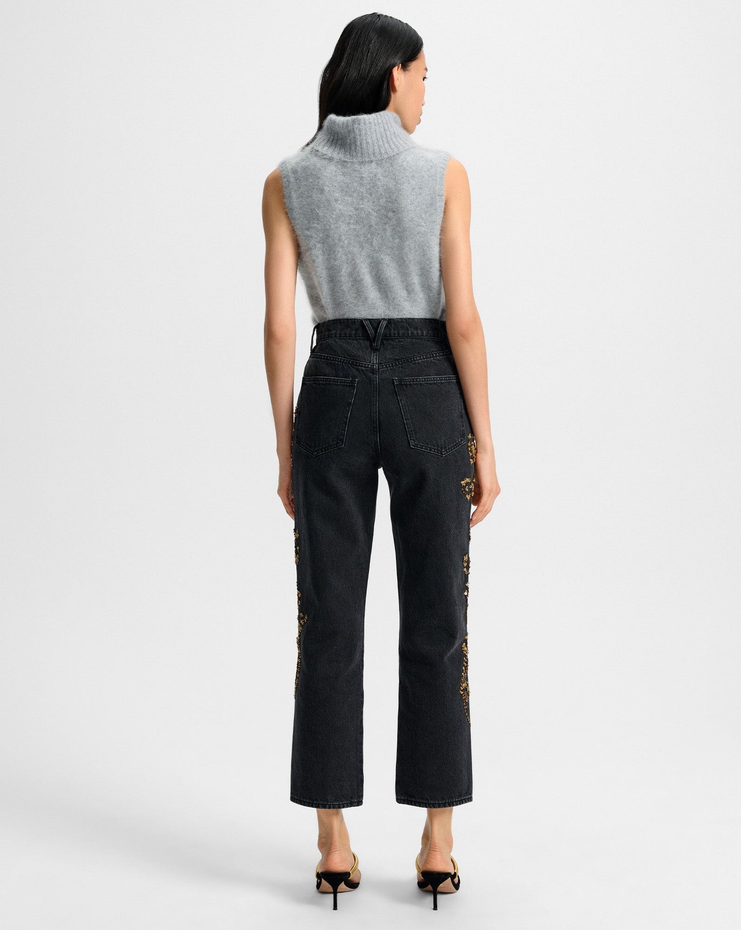 Daniela Embellished Straight-Leg Jean