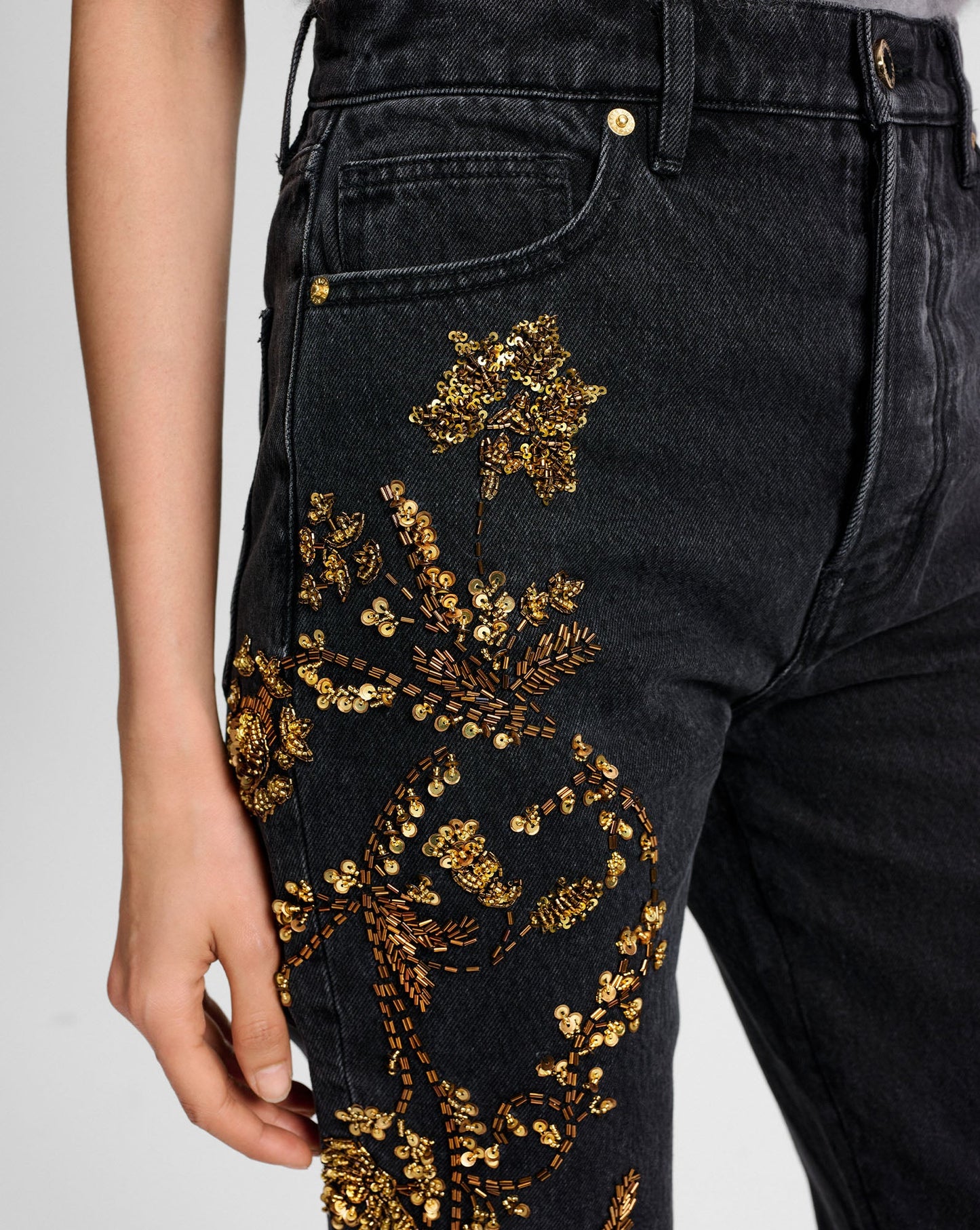Daniela Embellished Straight-Leg Jean