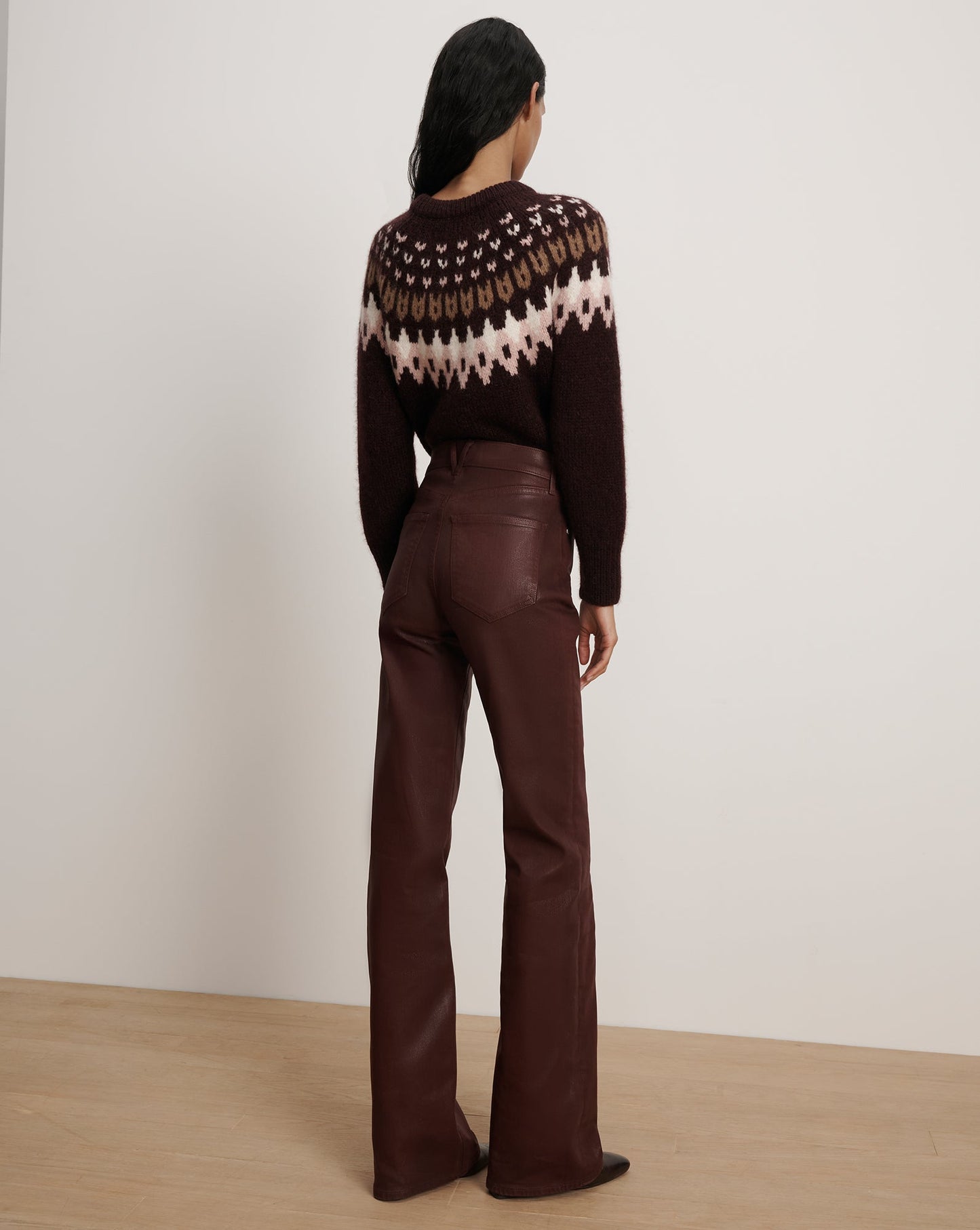 Crosbie Coated Slim Wide-Leg Jean