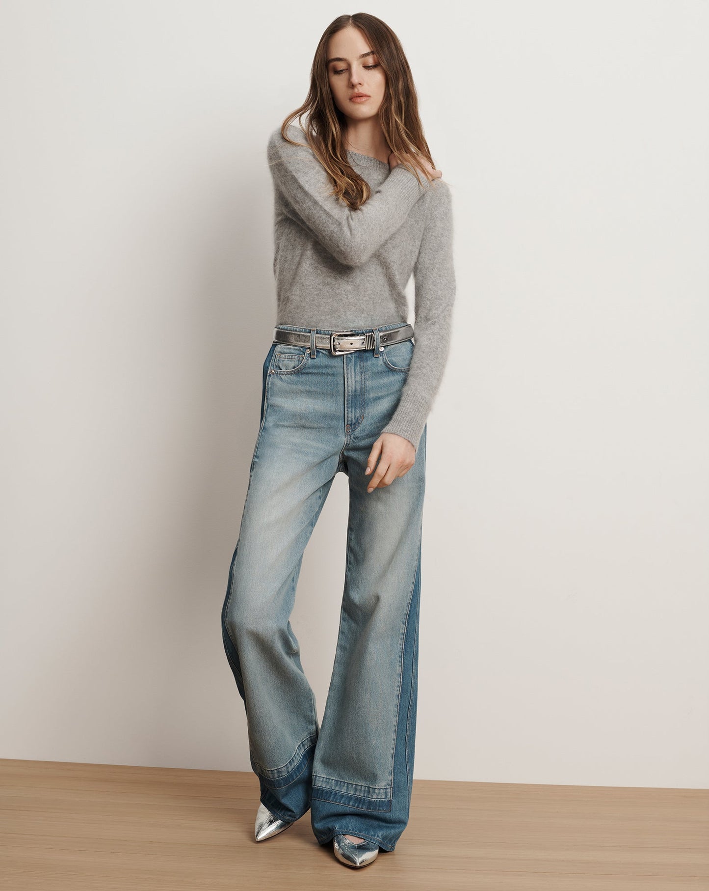 Taylor Color-Block Wide-Leg Jean