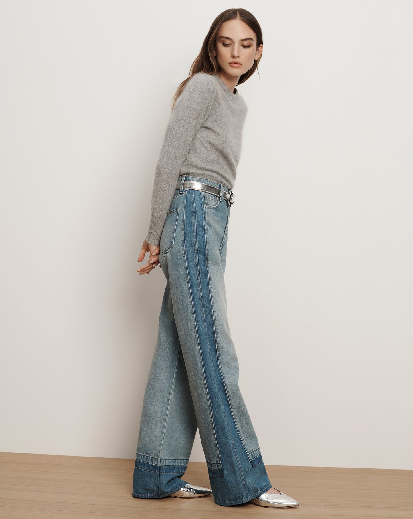 Taylor Color-Block Wide-Leg Jean