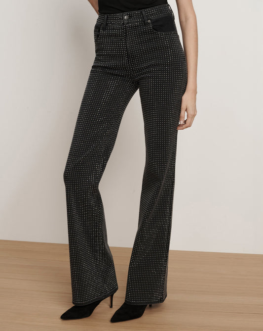 Crosbie Rhinestone Slim Wide-Leg Jean