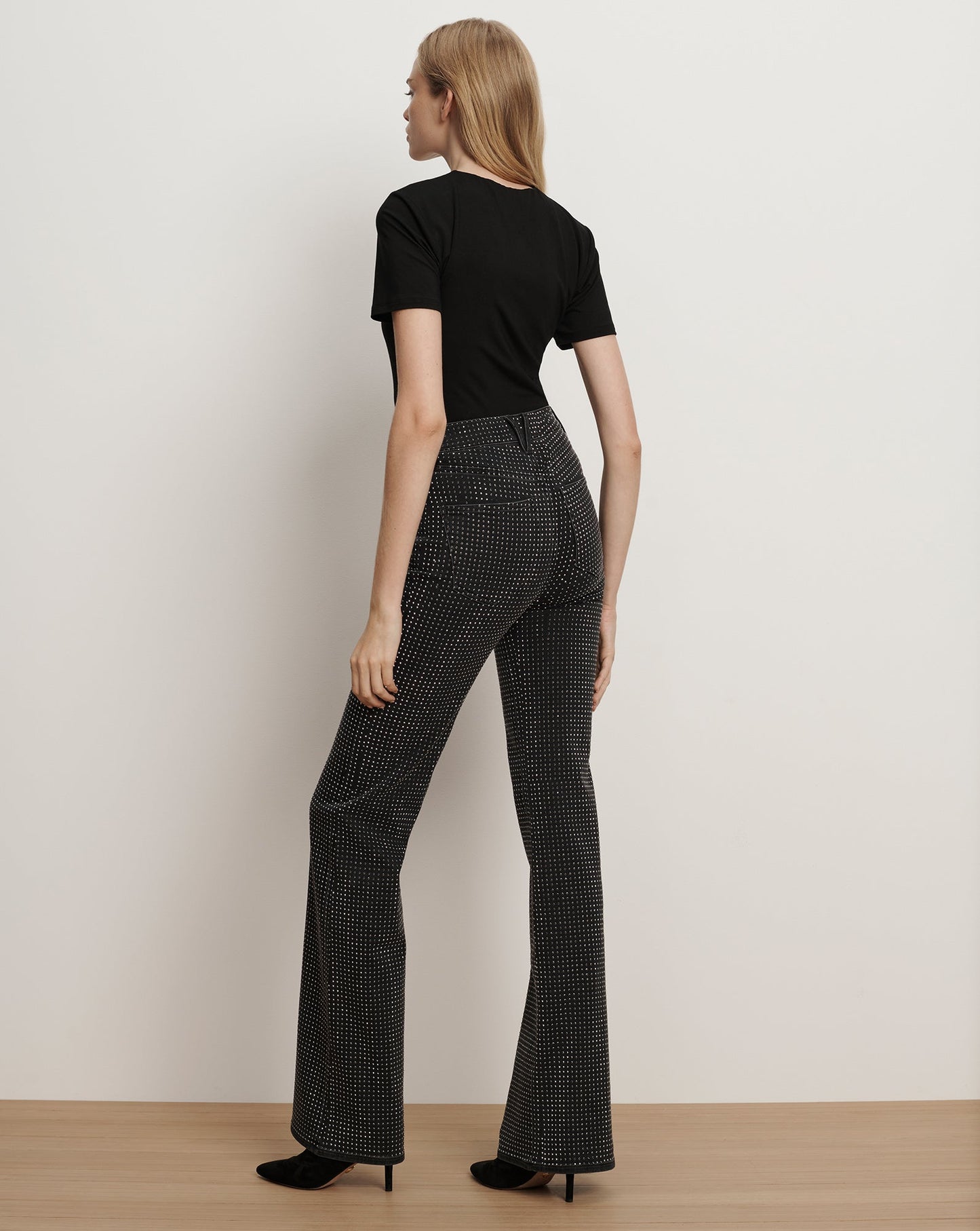 Crosbie Rhinestone Slim Wide-Leg Jean