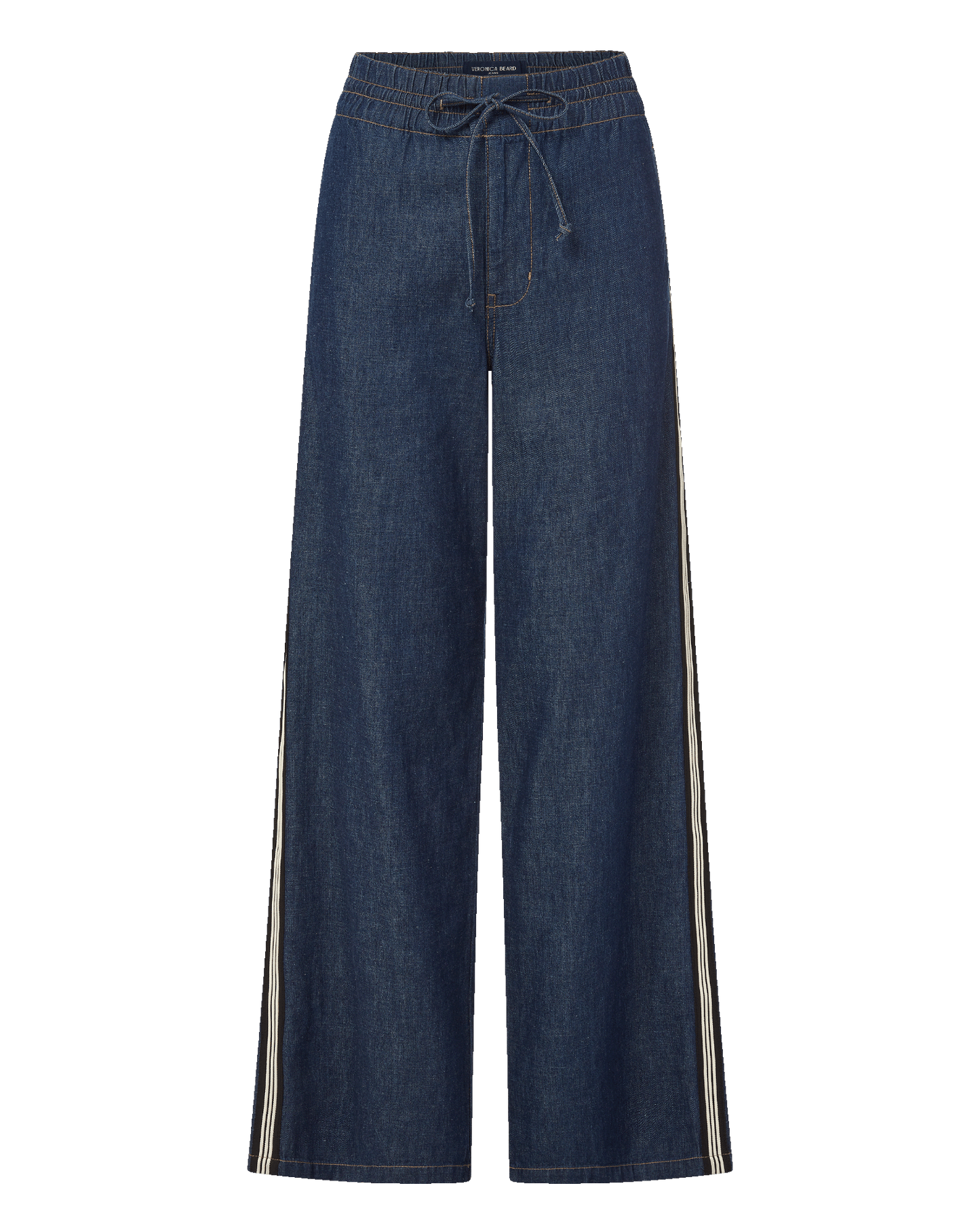 Taylor Track-Stripe Wide-Leg Jean