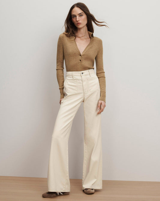 Kasey Patch-Pocket Wide-Leg Jean