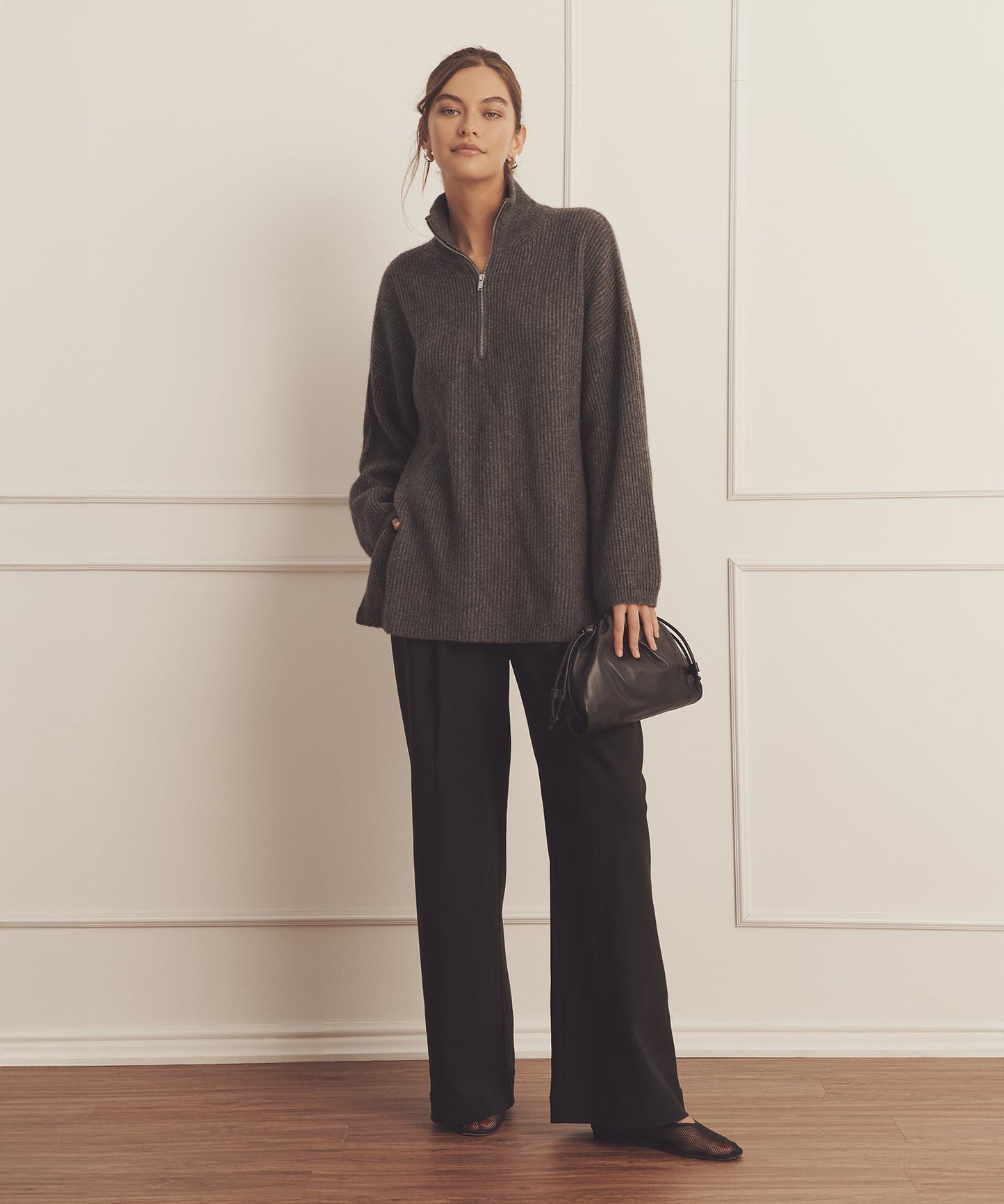 Luxe Cashmere Fisherman Quarter Zip Tunic