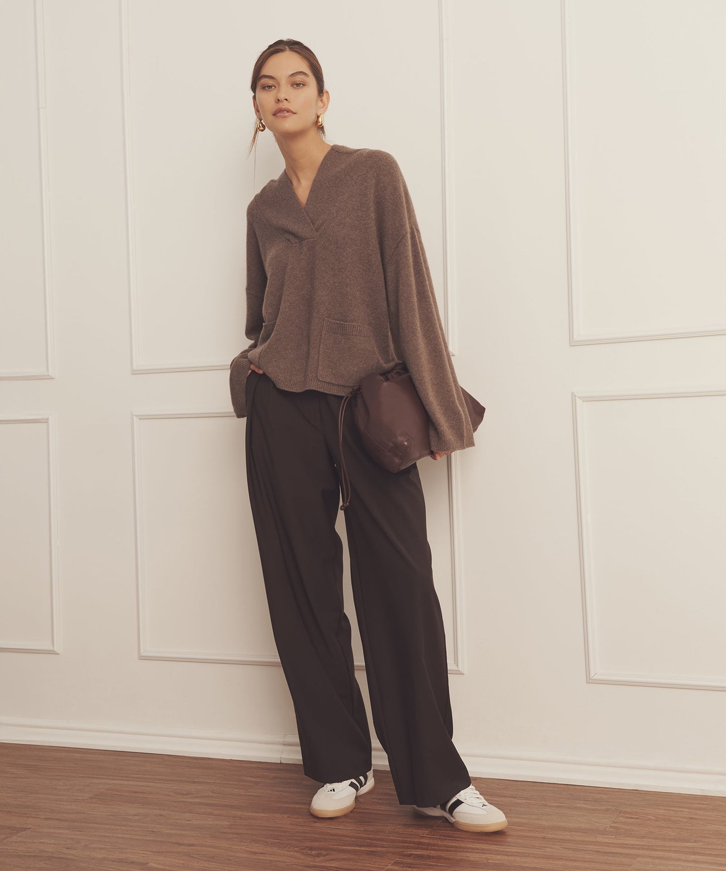 Luxe Cashmere Open Neck Hoodie