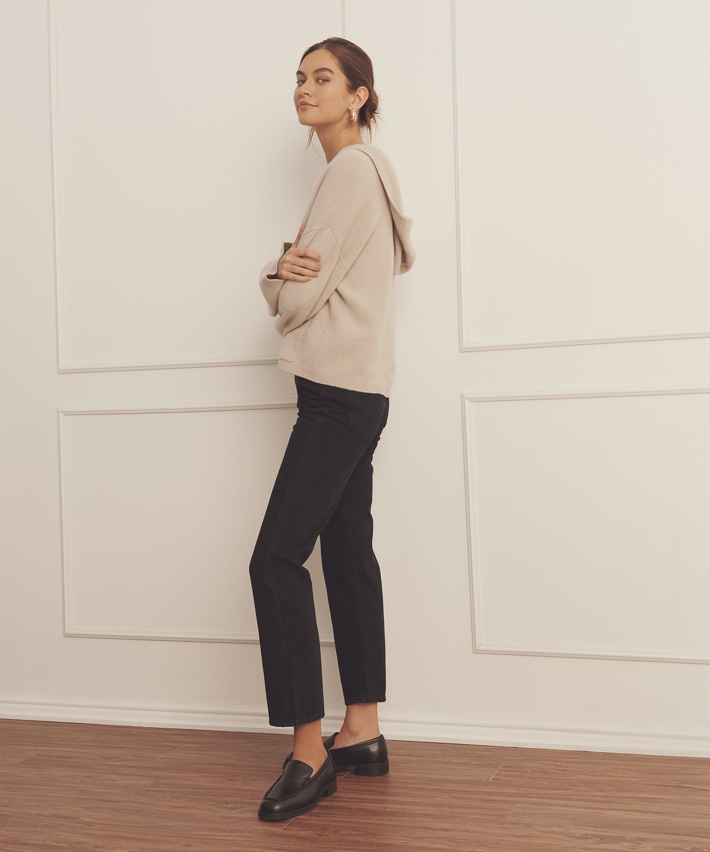 Luxe Cashmere Open Neck Hoodie