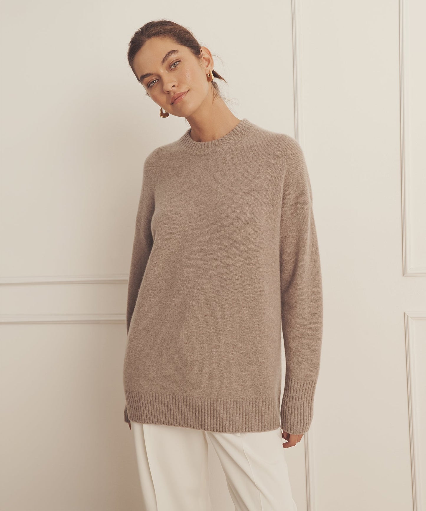 Luxe Cashmere Oversized Crewneck Sweater