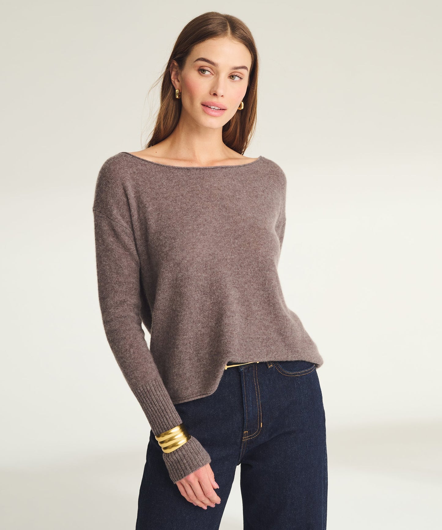 Lightweight Cashmere Boatneck Sweater