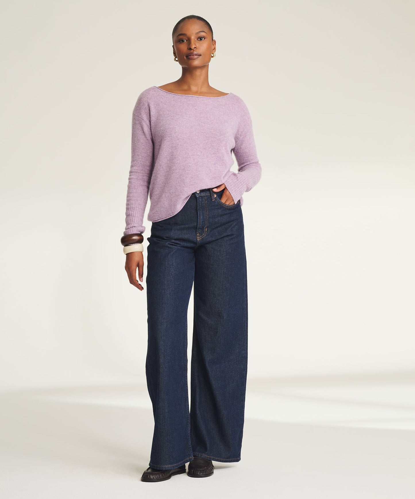 Lightweight Cashmere Boatneck Sweater
