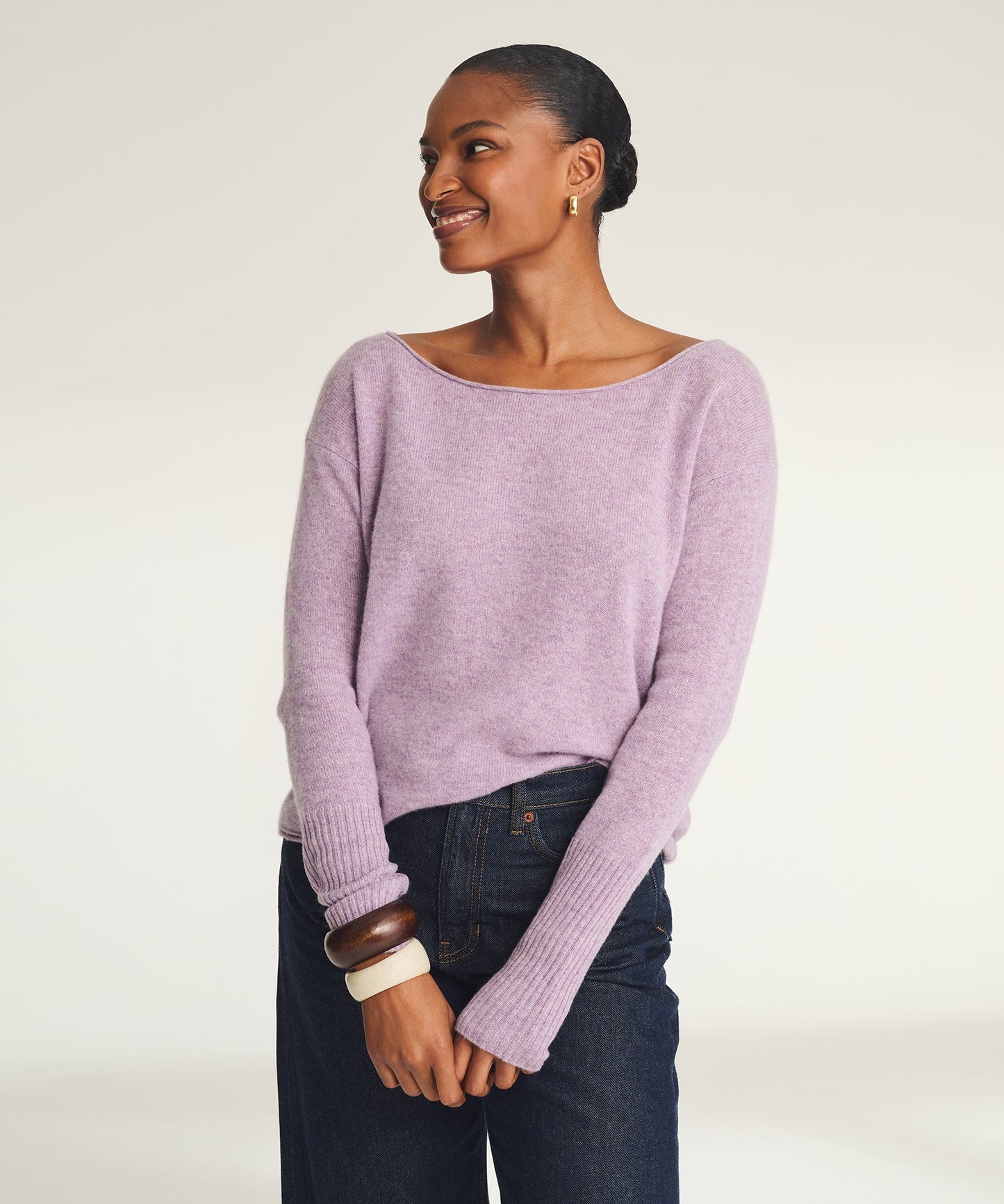 Lightweight Cashmere Boatneck Sweater