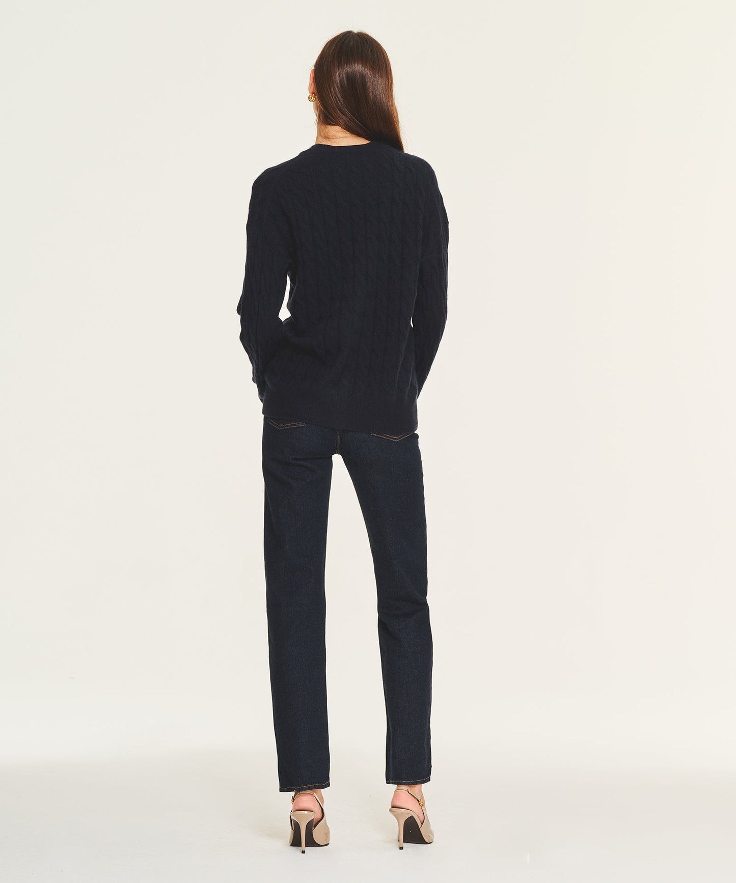 Lightweight Cashmere Cable Oversized Cardigan