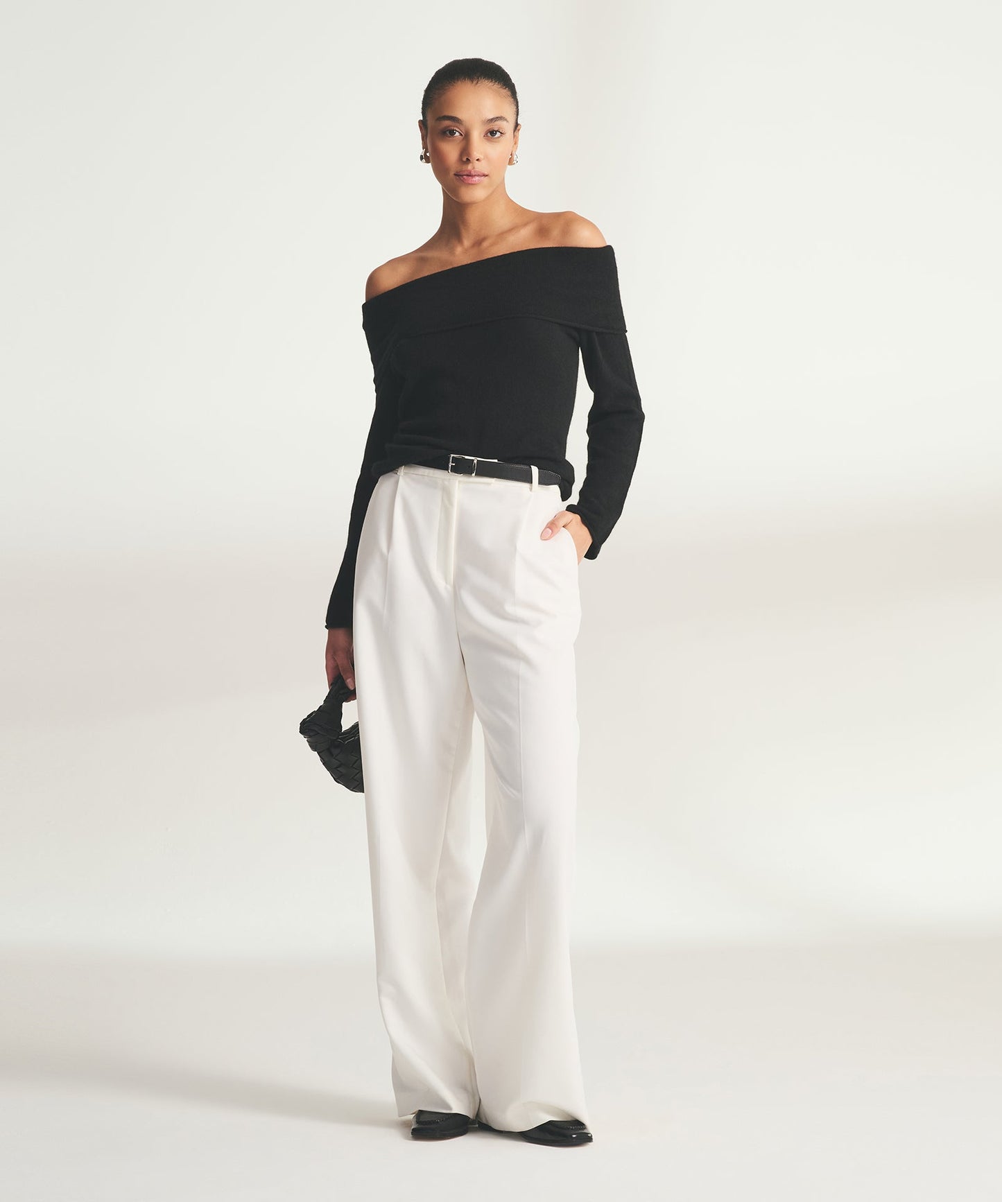 Lightweight Cashmere Off The Shoulder Top
