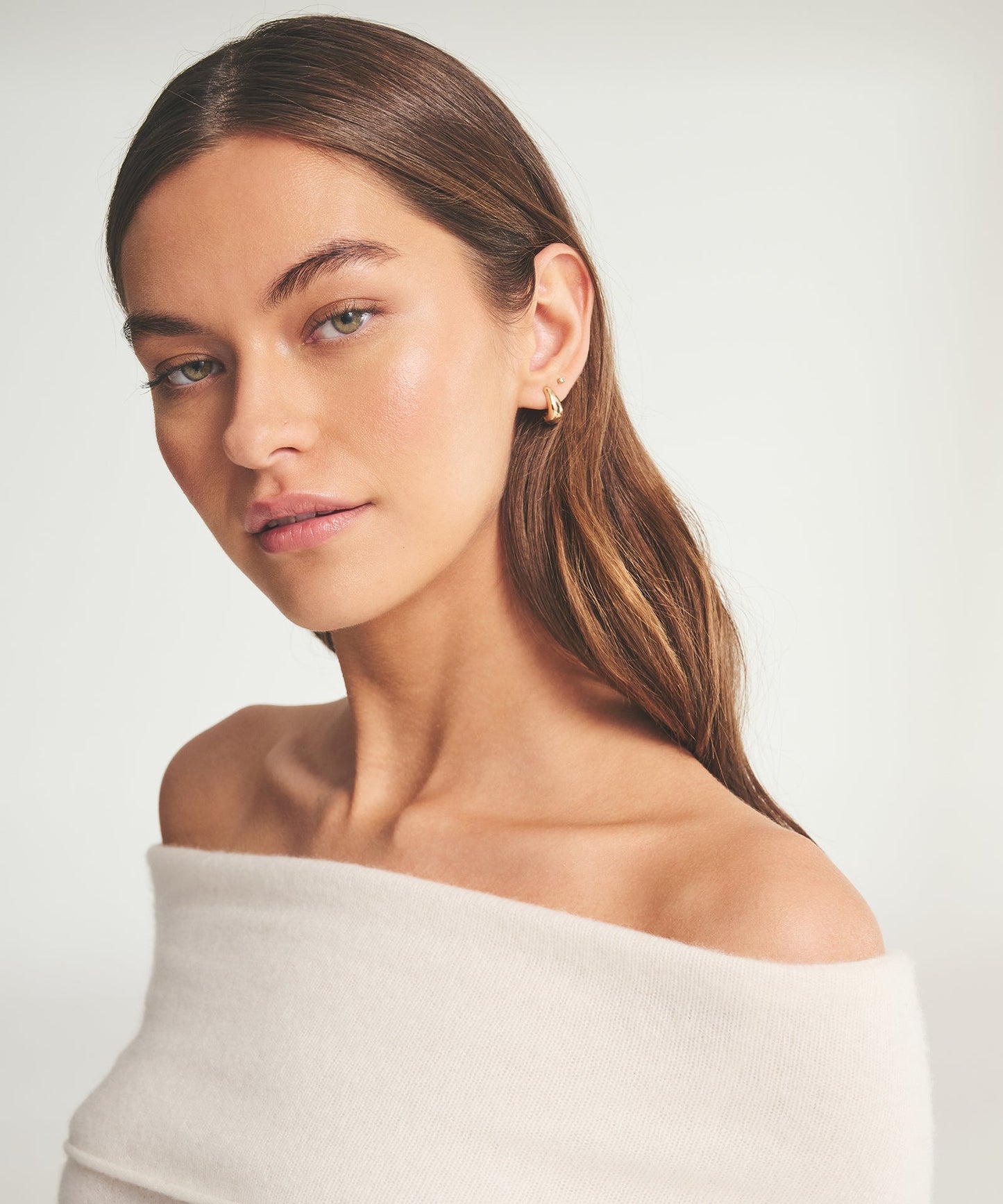 Lightweight Cashmere Off The Shoulder Top