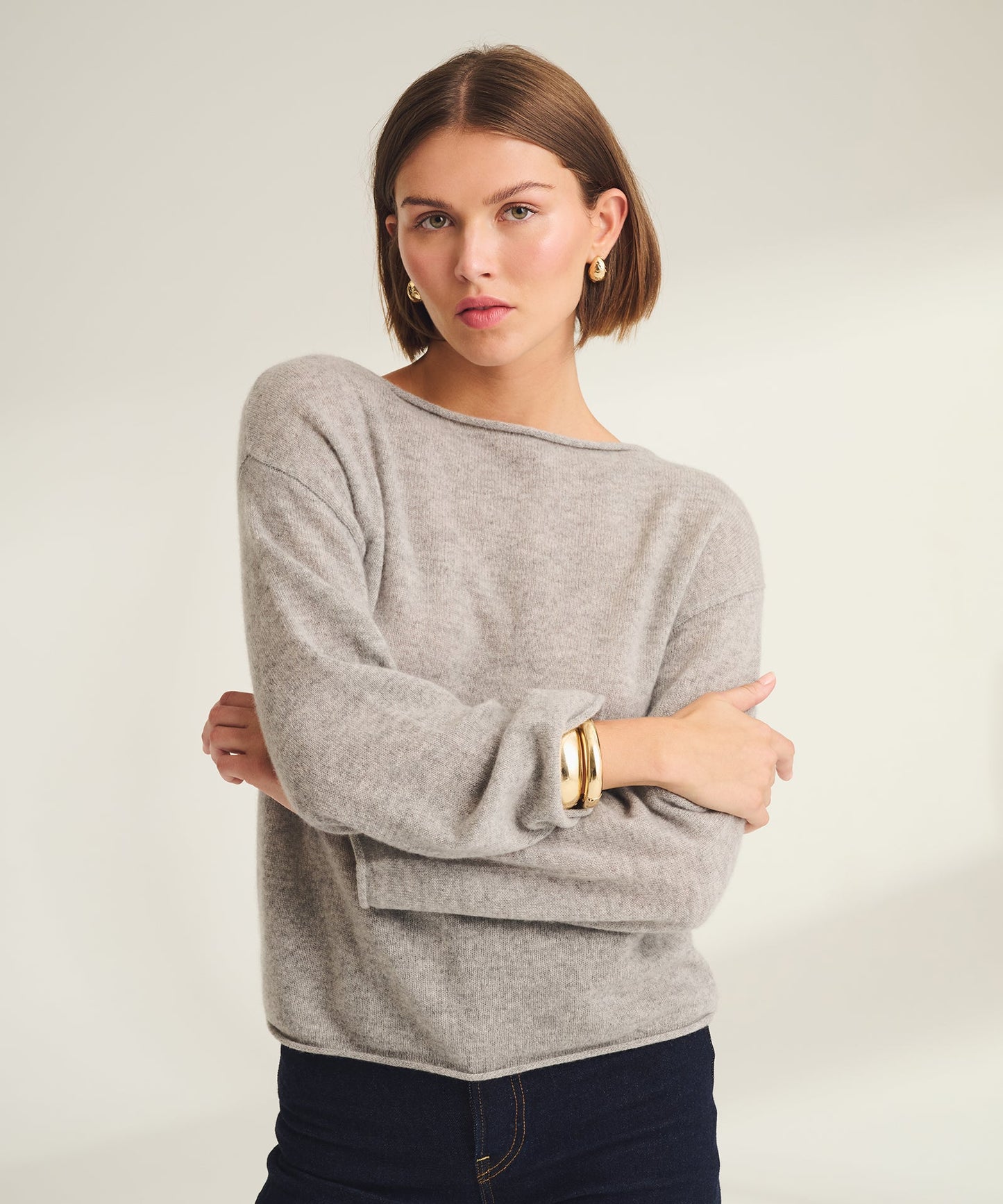Lightweight Cashmere Relaxed Boatneck Sweater